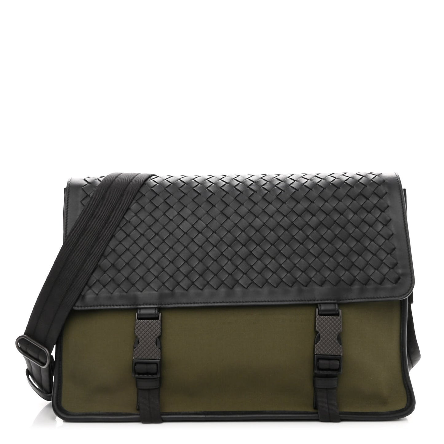 Canvas Calfskin Intrecciato Messenger