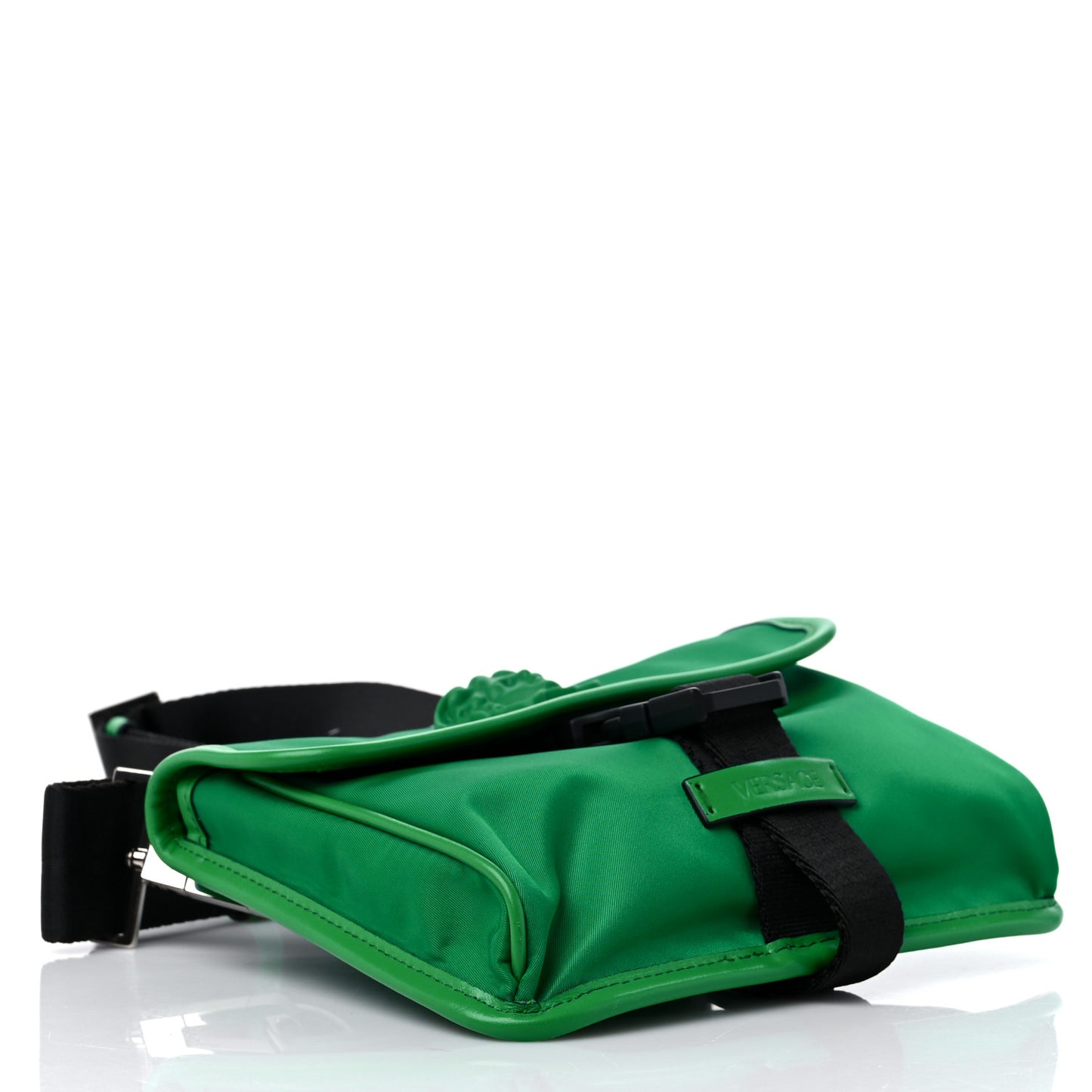 Nylon Palazzo Medusa Crossbody Messenger Bag Green Water