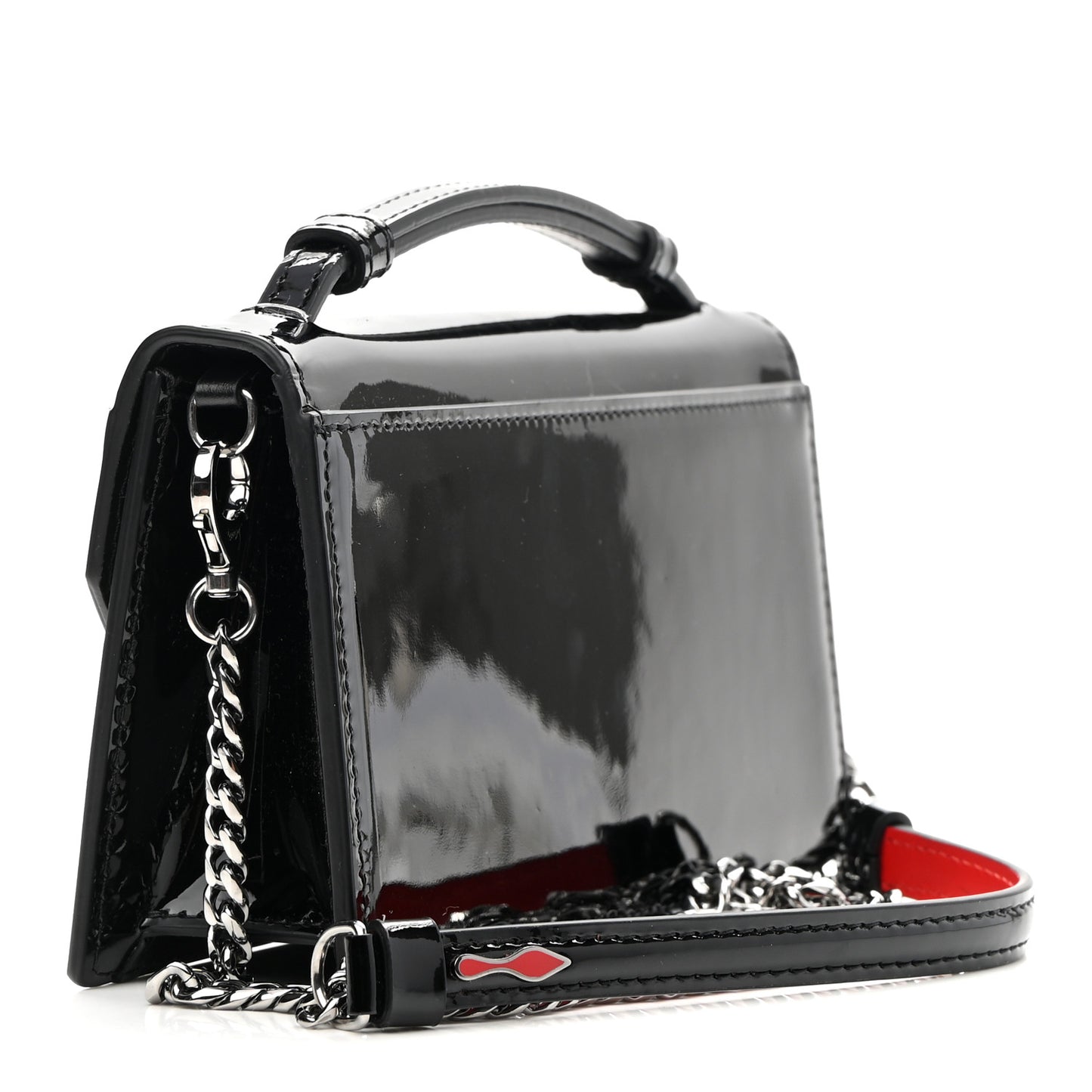 Patent Calfskin Mini Elisa Baguette Black