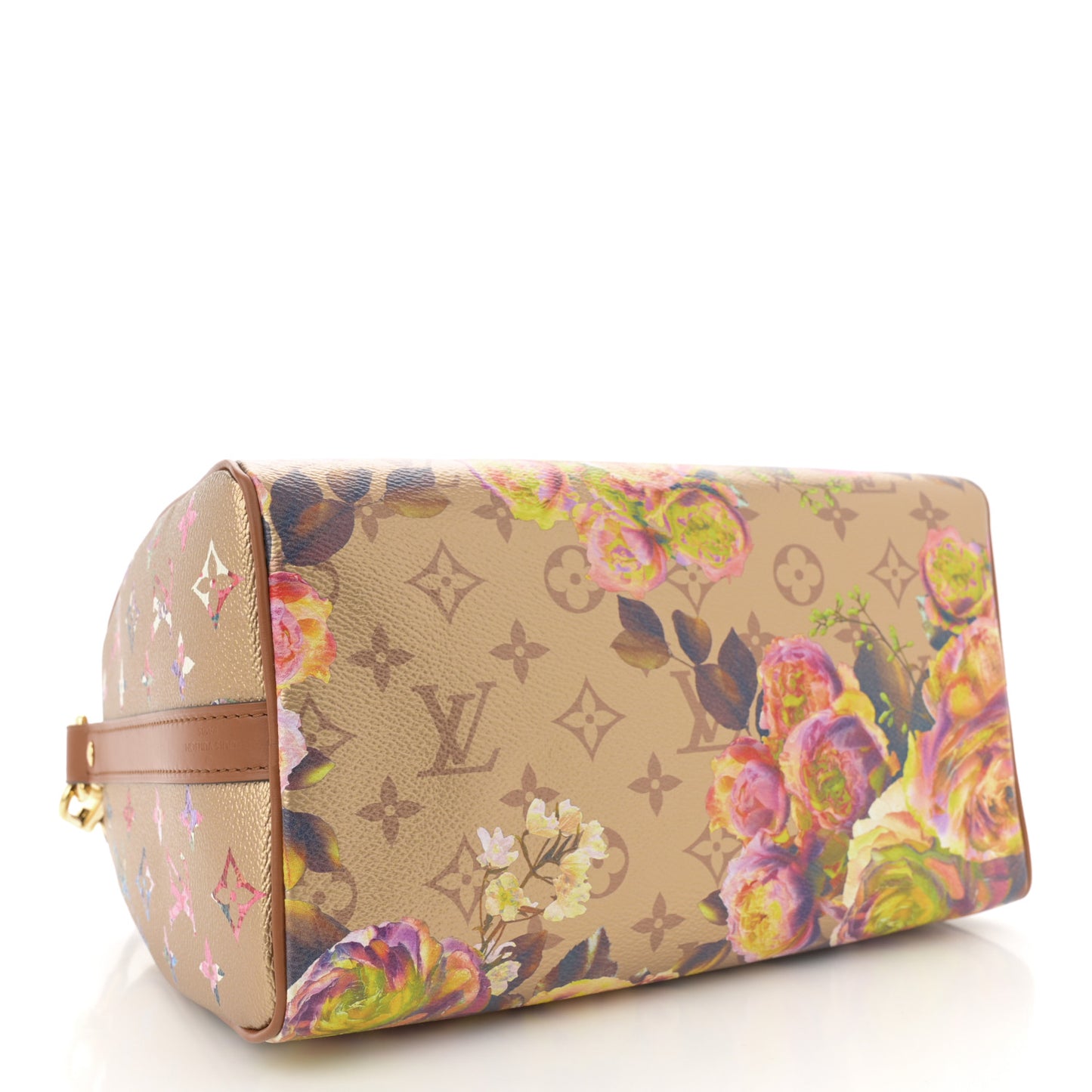 Metallic Monogram LV Garden Speedy Bandouliere 25 Gold