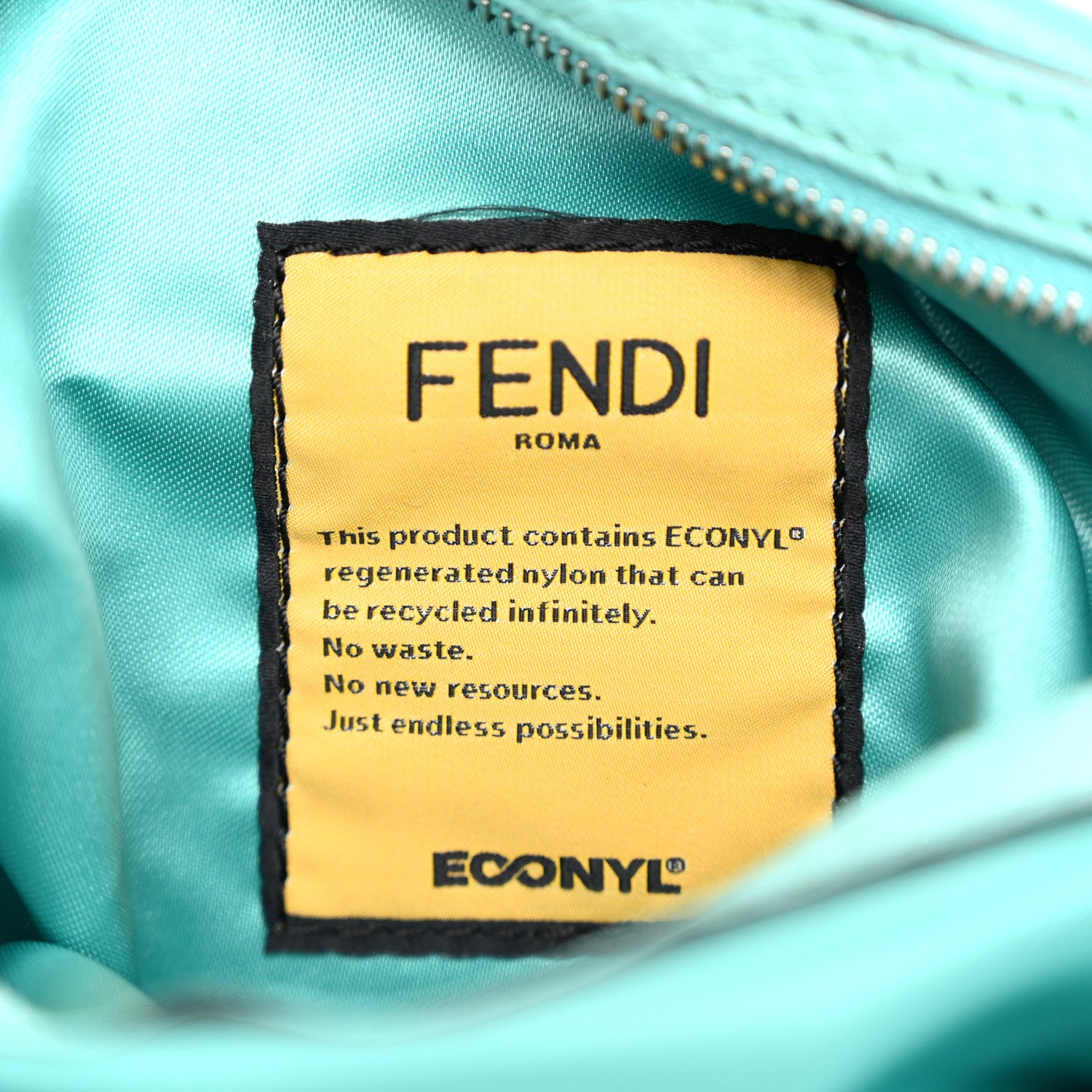 Fendi Econyl Cuoio Romano Multipocket Baguette Turquoise 7 of 13