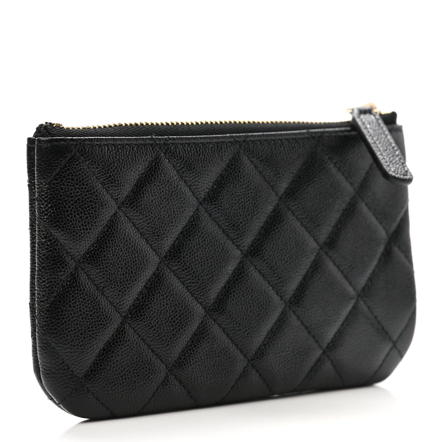 Caviar Quilted Studded CC Small Pouch Black