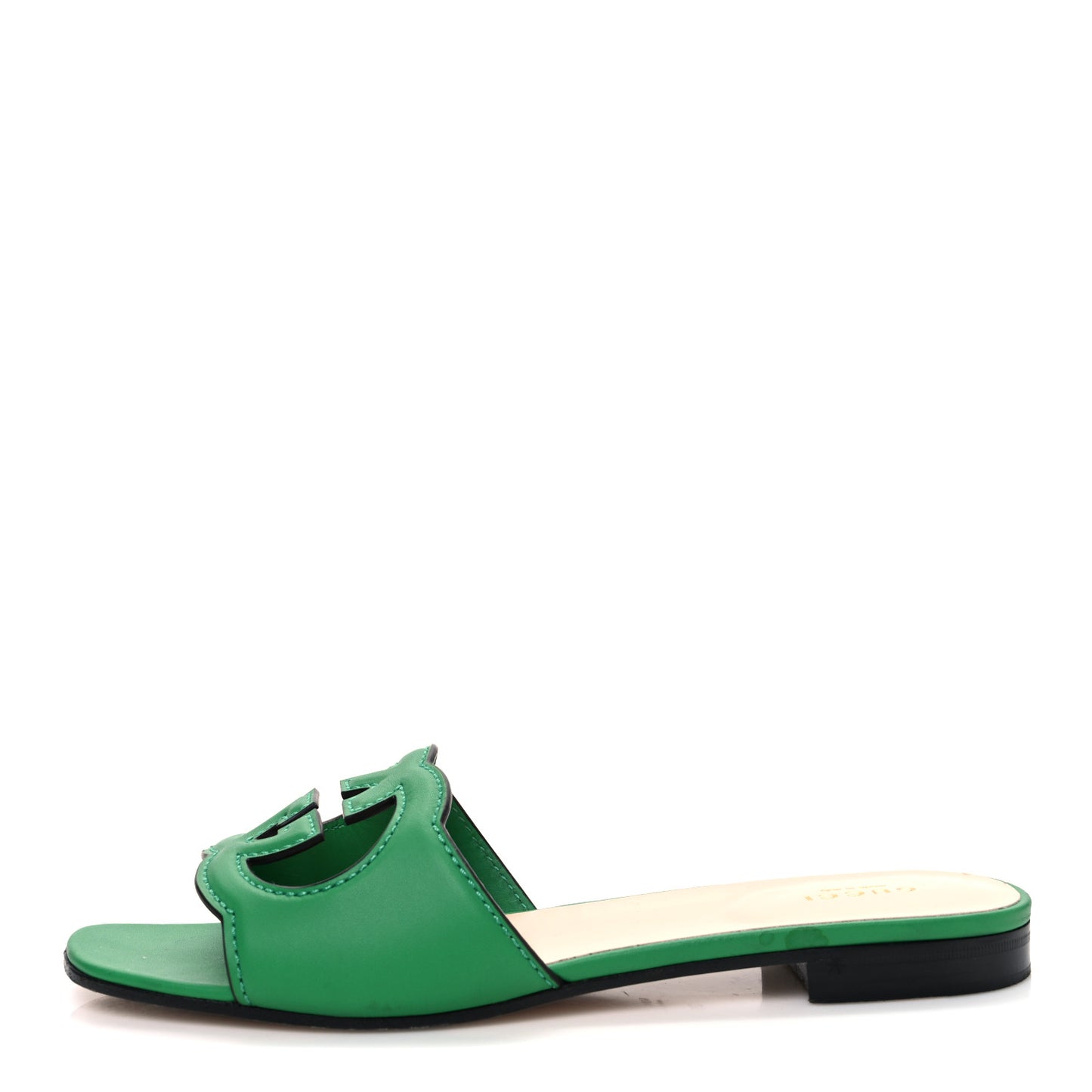 Cosmos Softy Calfskin Interlocking G Cut Out Slide Sandals 39 New Shamarock