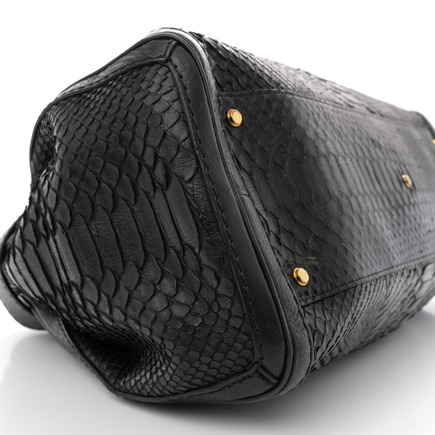 Snakeskin Large GG Running Tote Black