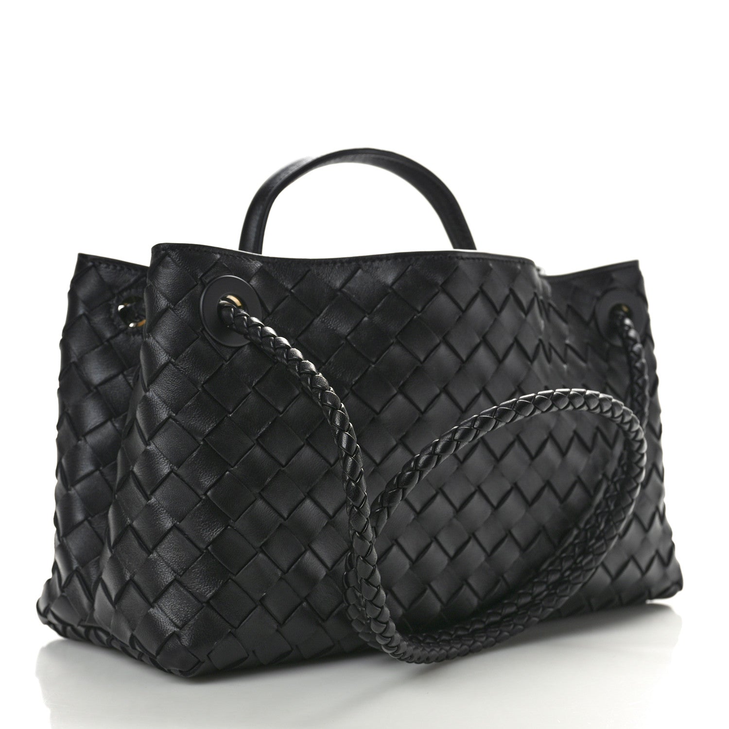 Bottega Veneta Nappa Intrecciato Small East West Andiamo Shoulder Bag Black 3 of 11