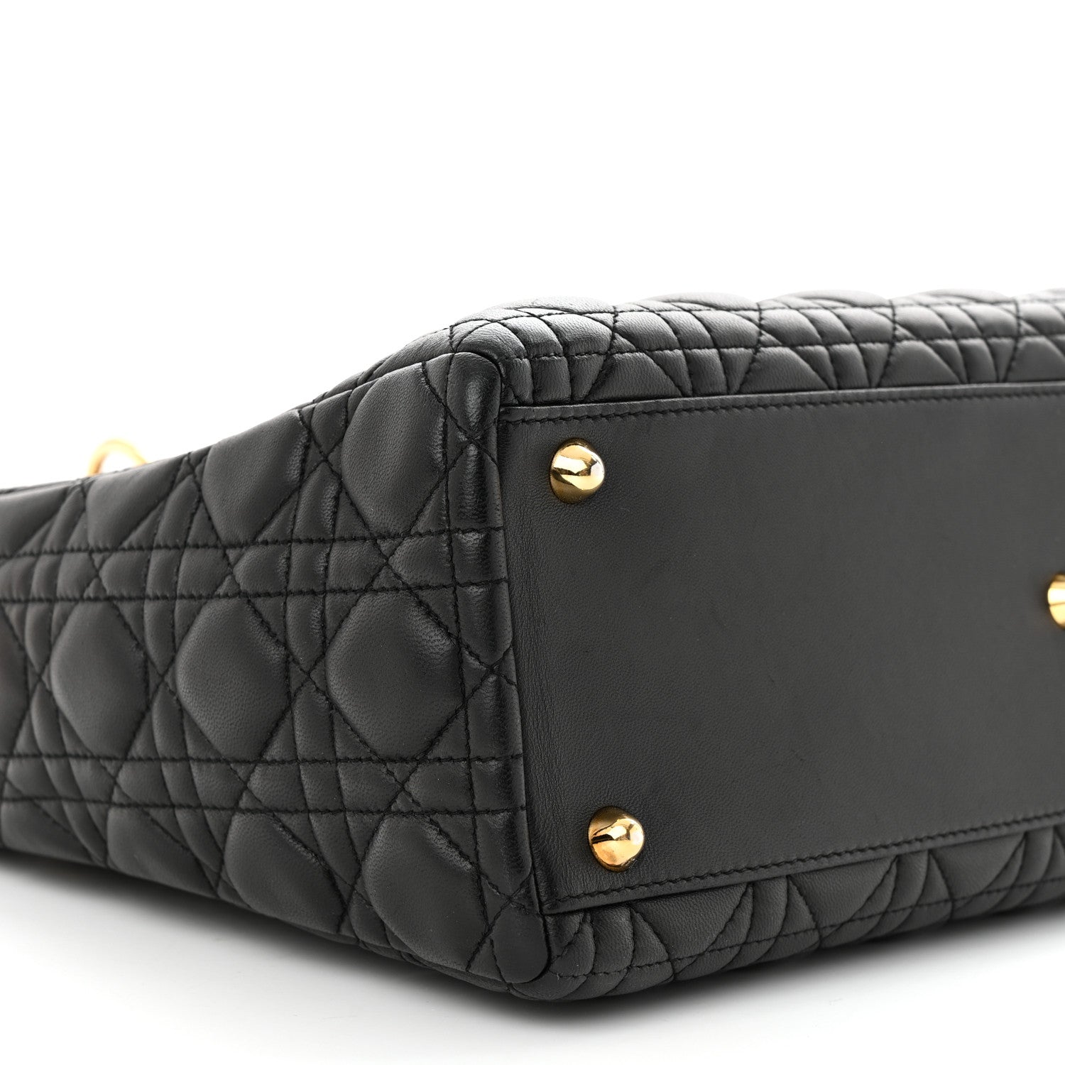 Christian Dior Lambskin Cannage Large Lady Dior Black 9 of 10