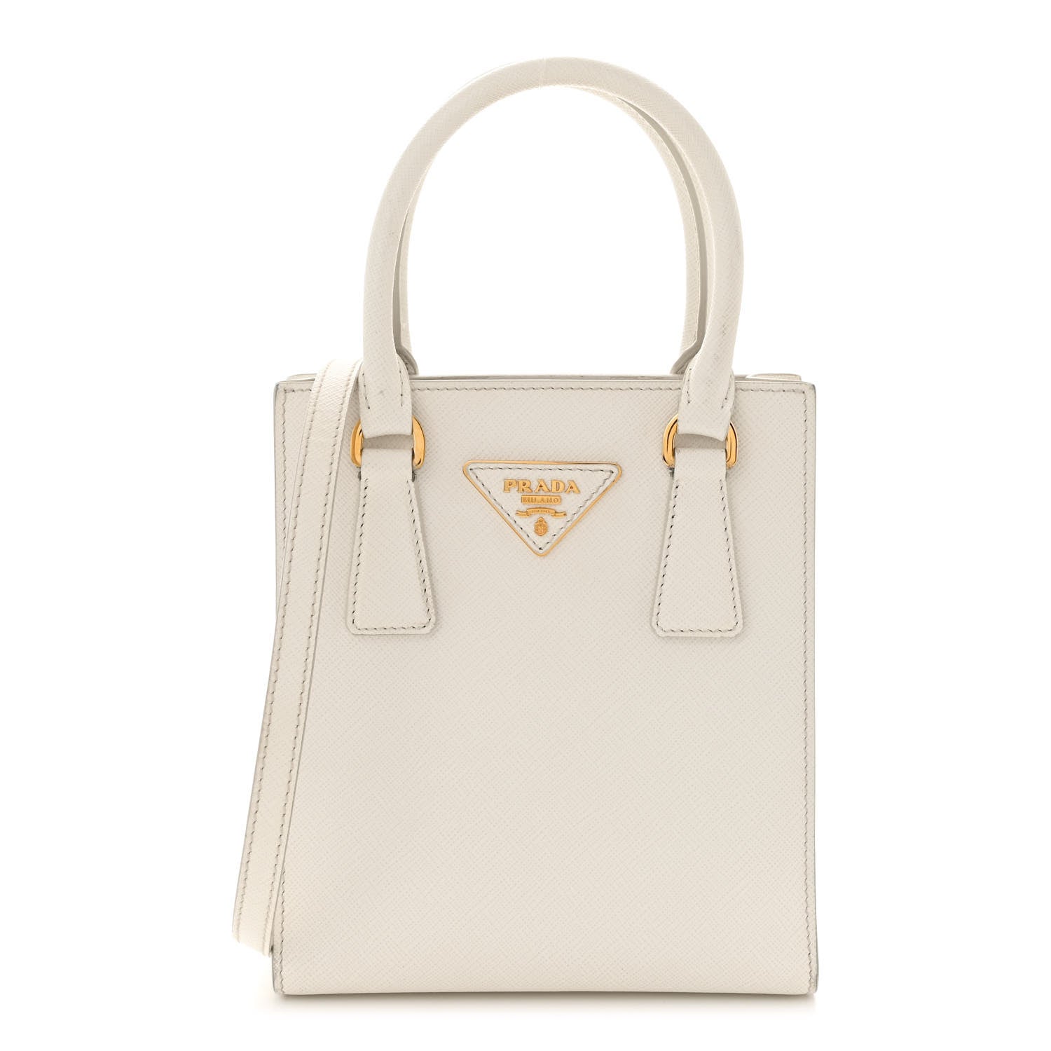 Prada Saffiano Lux Micro Tote White 1 of 9