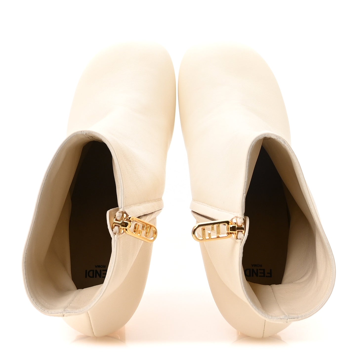 Nappa Fendi First 95mm Booties 40 White