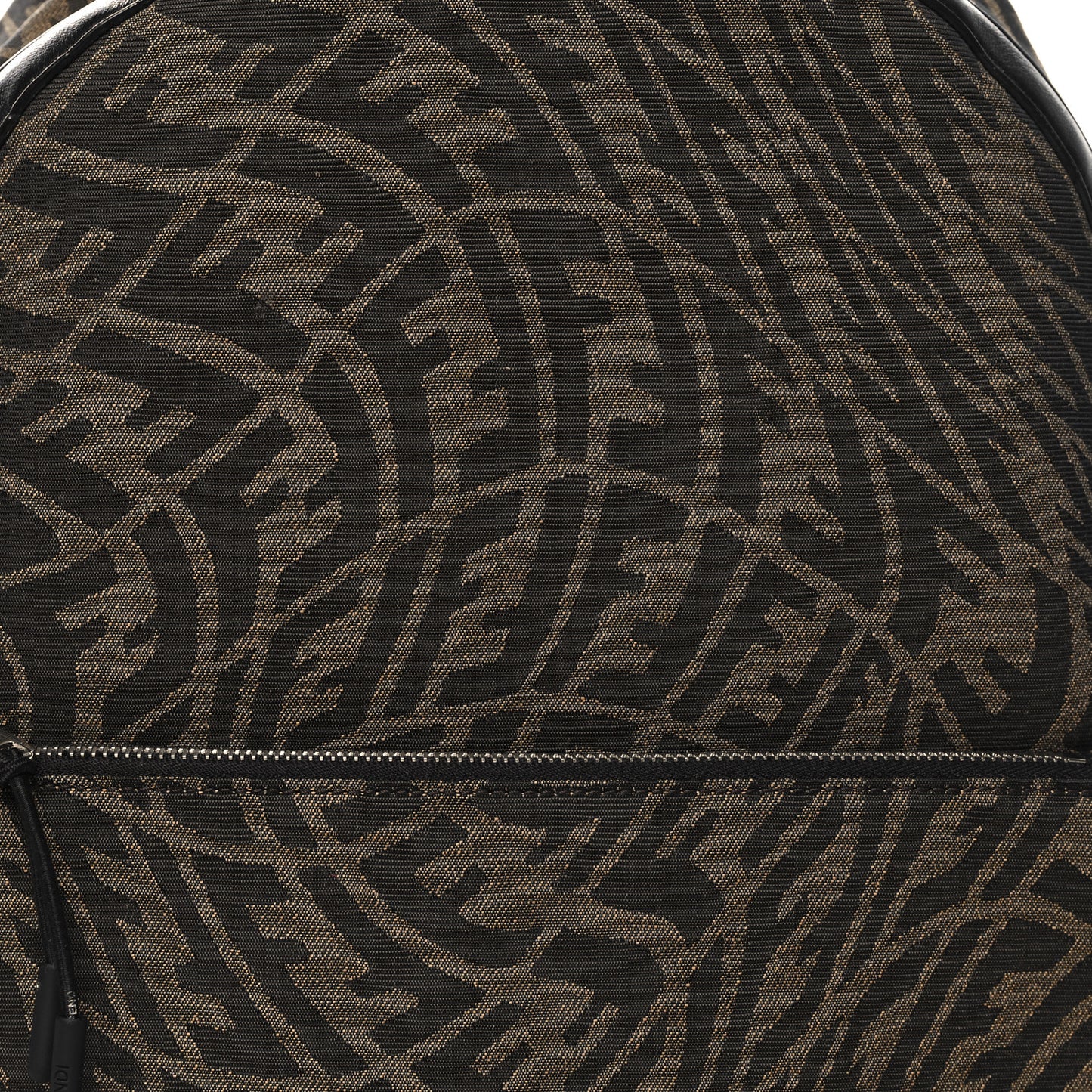 X SARAH COLEMAN Fabric Jacquard Vitello Grace Light Woven Lanyard FF Vertigo Pouch Pocket Backpack Tobacco Moro Black