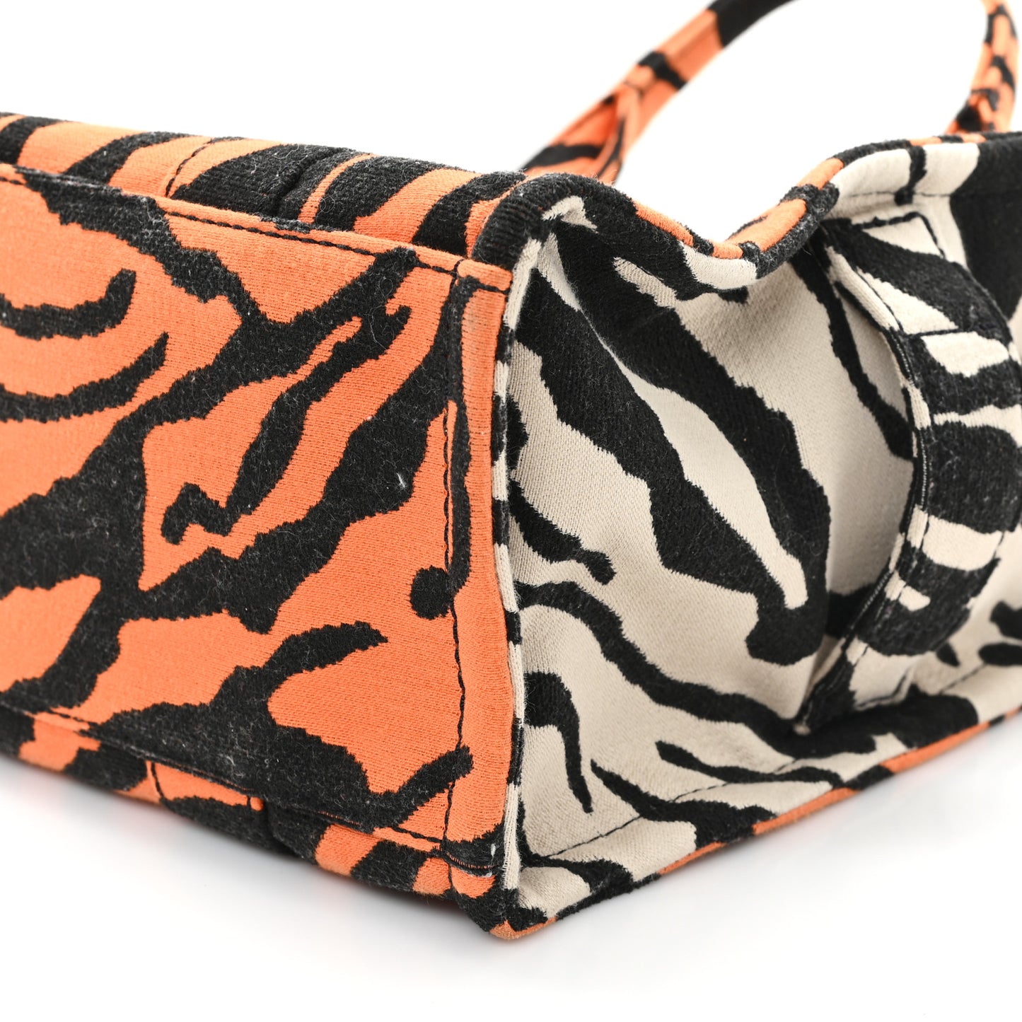 Cotton Canvas Zebra Tiger Print Medium The Traveler Tote Bag