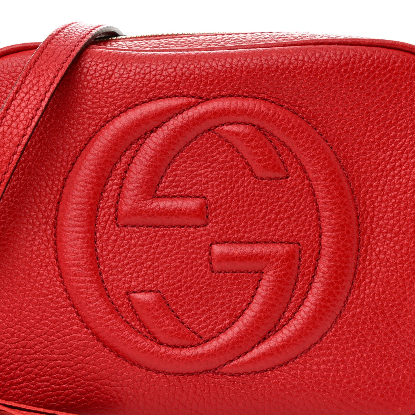 Pebbled Calfskin Small Soho Disco Bag Tabasco Red