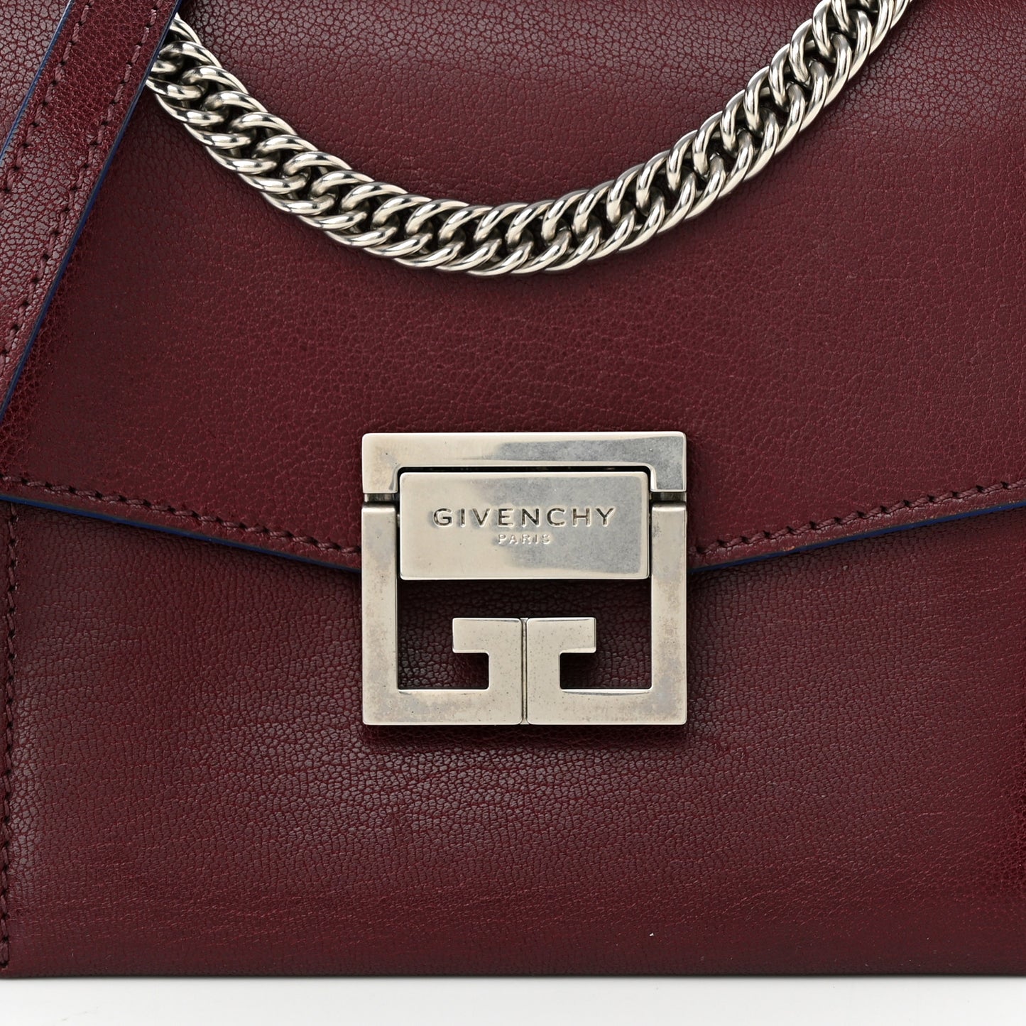 Goatskin Suede Small GV3 Shoulder Bag Aubergine Blue