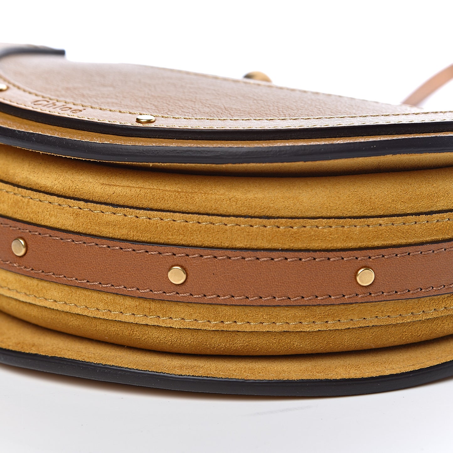 Calfskin Suede Small Pixie Bag Mustard Brown