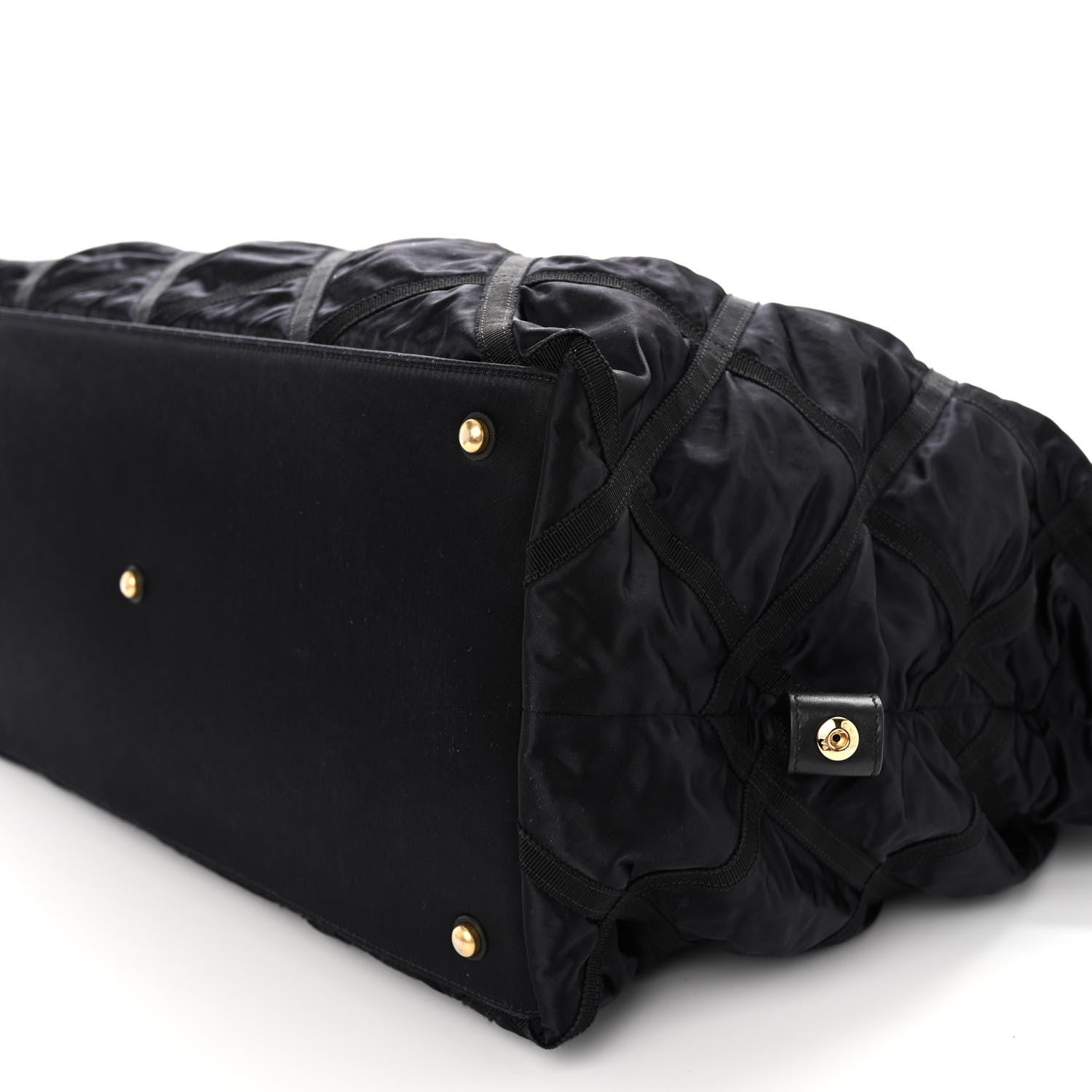 Chanel Nylon Grosgrain Quilted Maxi Lifestyle Bowling Black 10 of 11