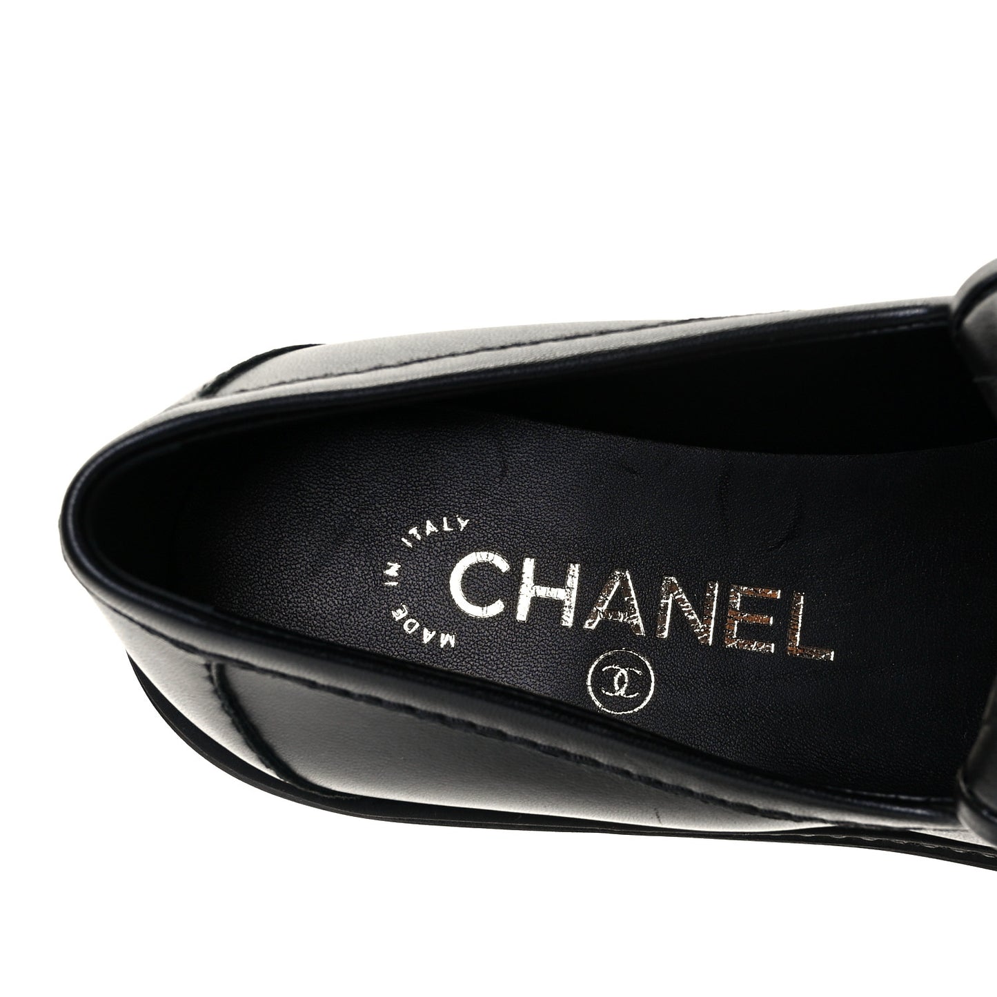 Lambskin Quilted CC Turnlock Loafers 36 Black