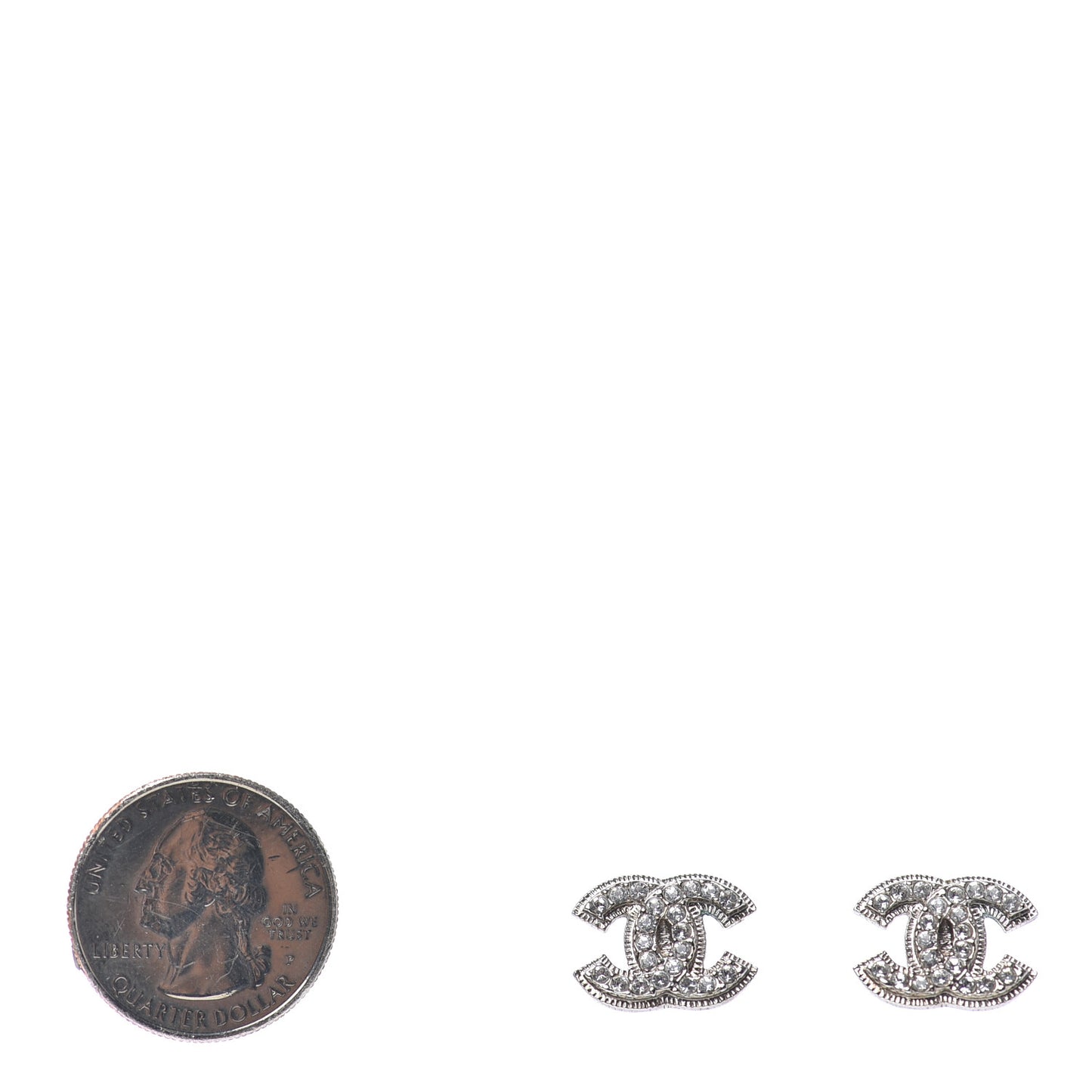 Crystal Mini CC Earrings Silver