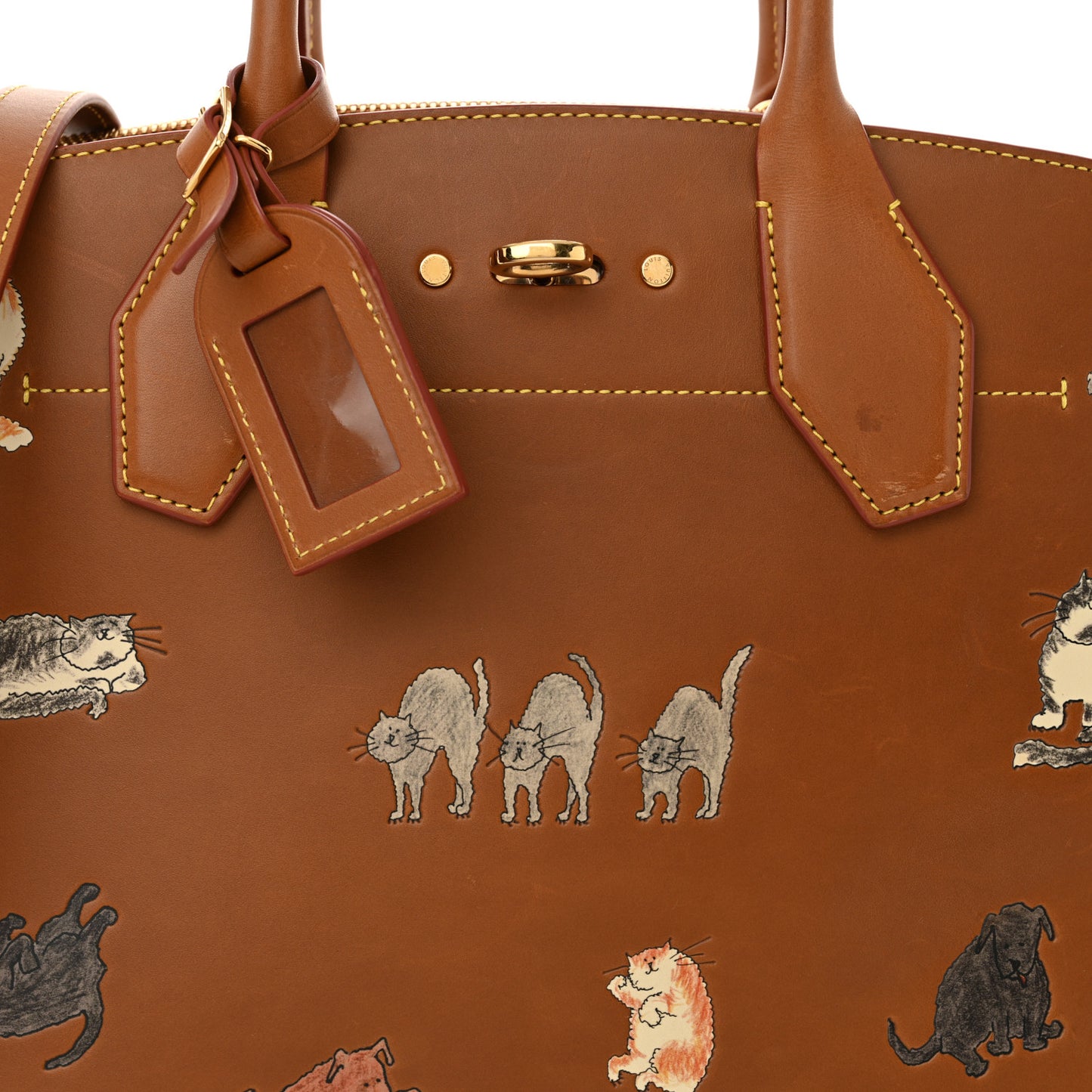 Calfskin Catogram City Steamer MM Chataigne