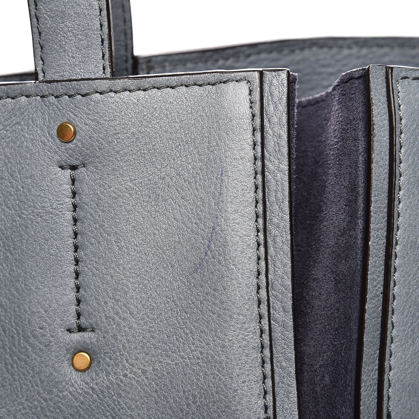 Smooth Calfskin Medium Milo Shopping Tote Cloudy Blue