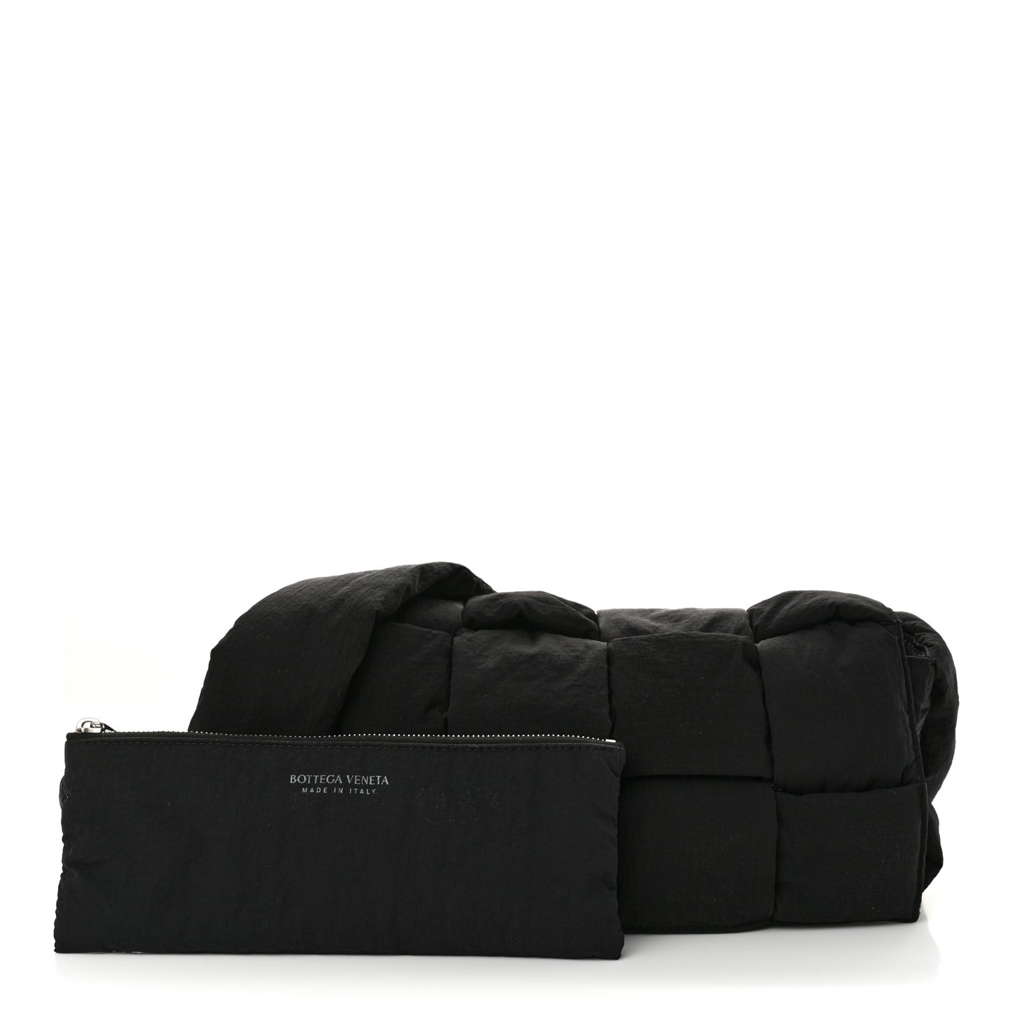 Nylon Intrecciato Padded Tech Cassette Bag Black