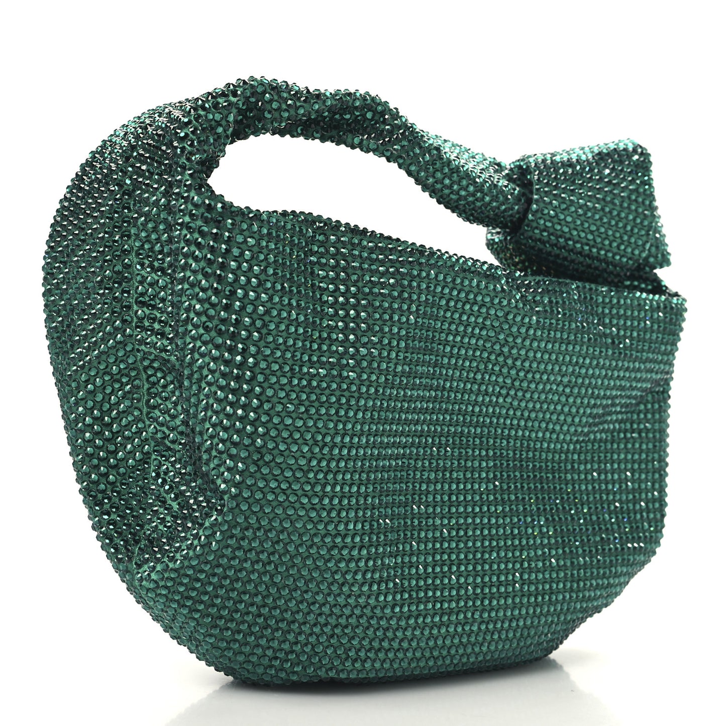 Crystal Embellished Satin Mini Hotfix Jodie Emerald