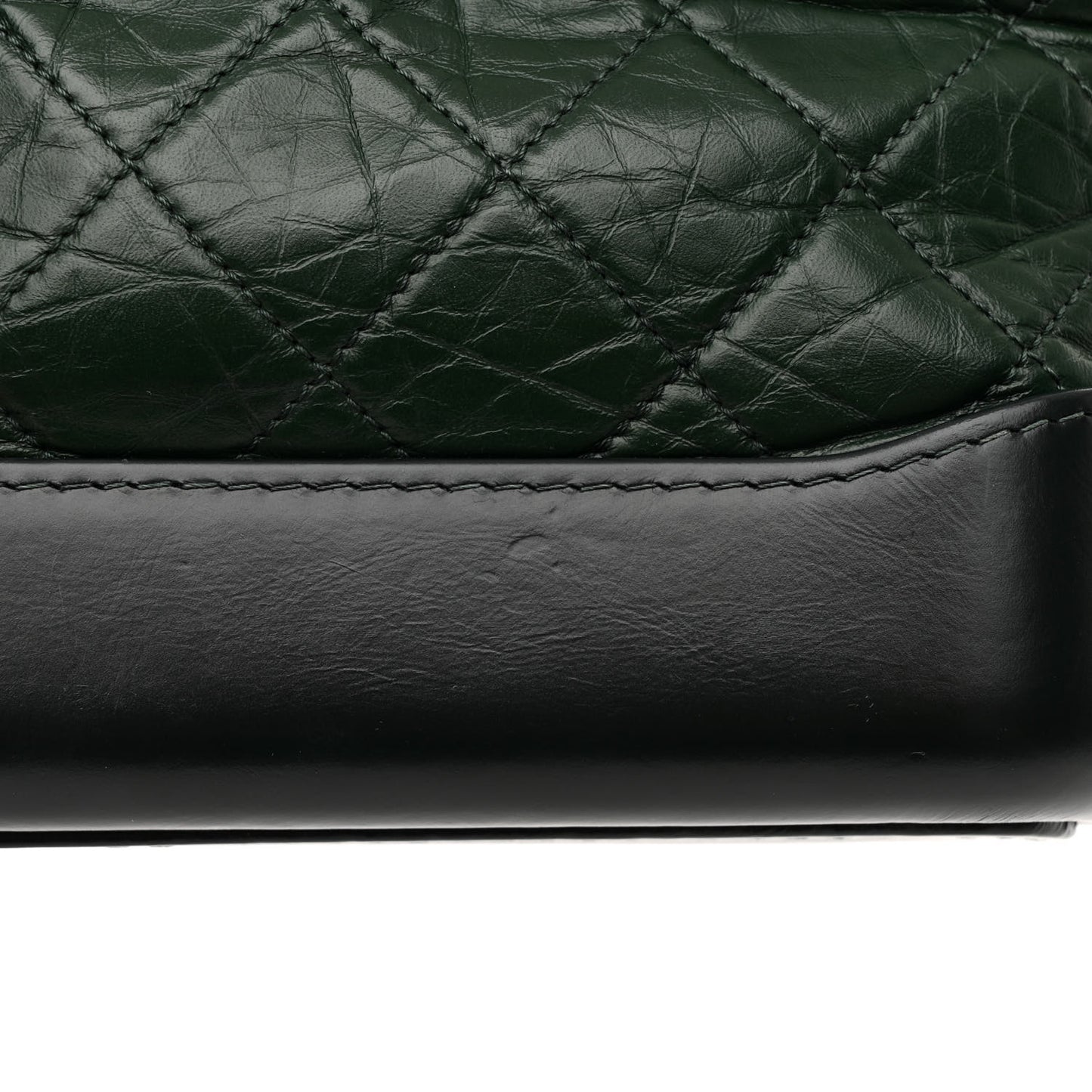 Aged Calfskin Quilted Small Gabrielle Hobo Dark Green
