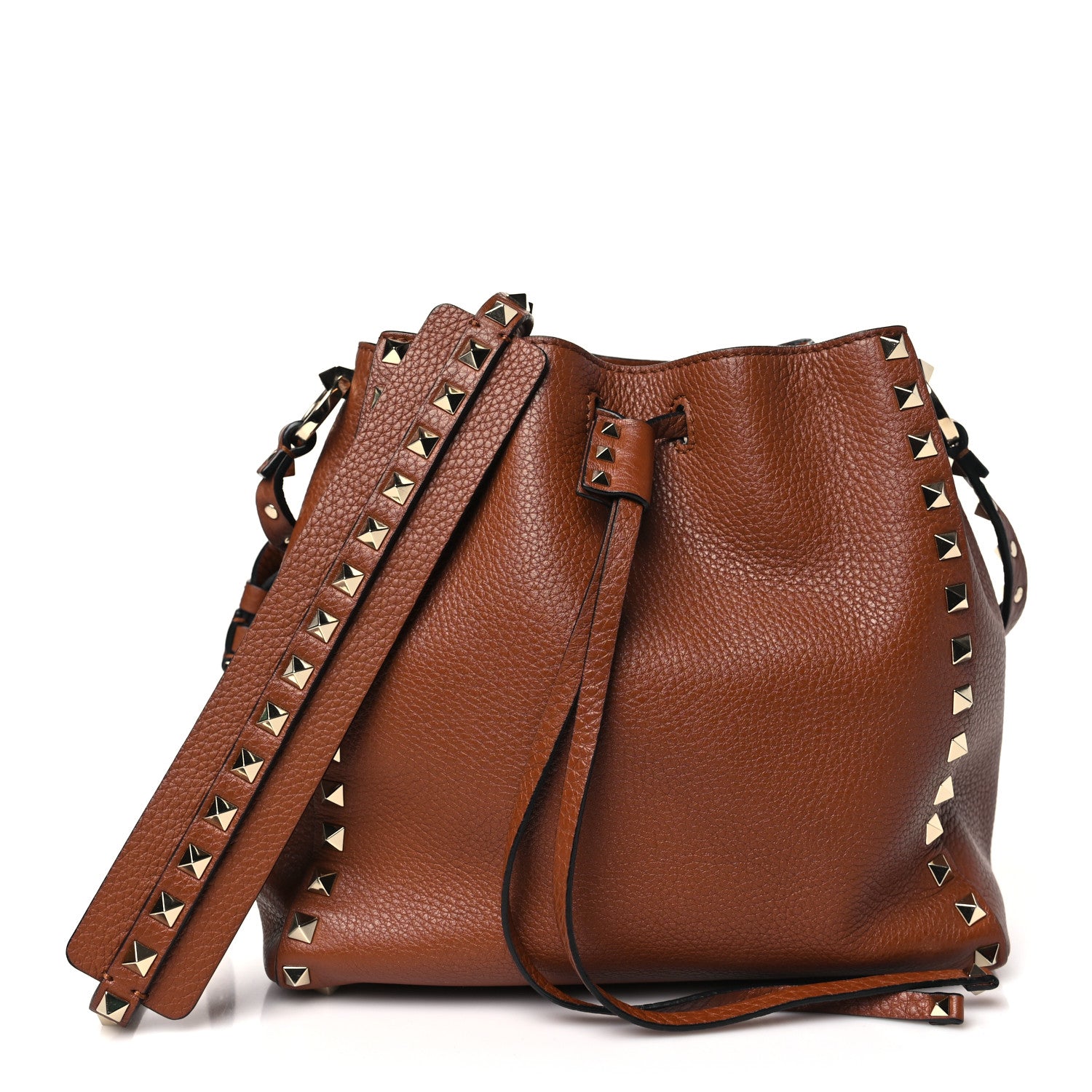 Valentino Garavani Grained Calfskin Rockstud Small Bucket Bag Selleria 1 of 9
