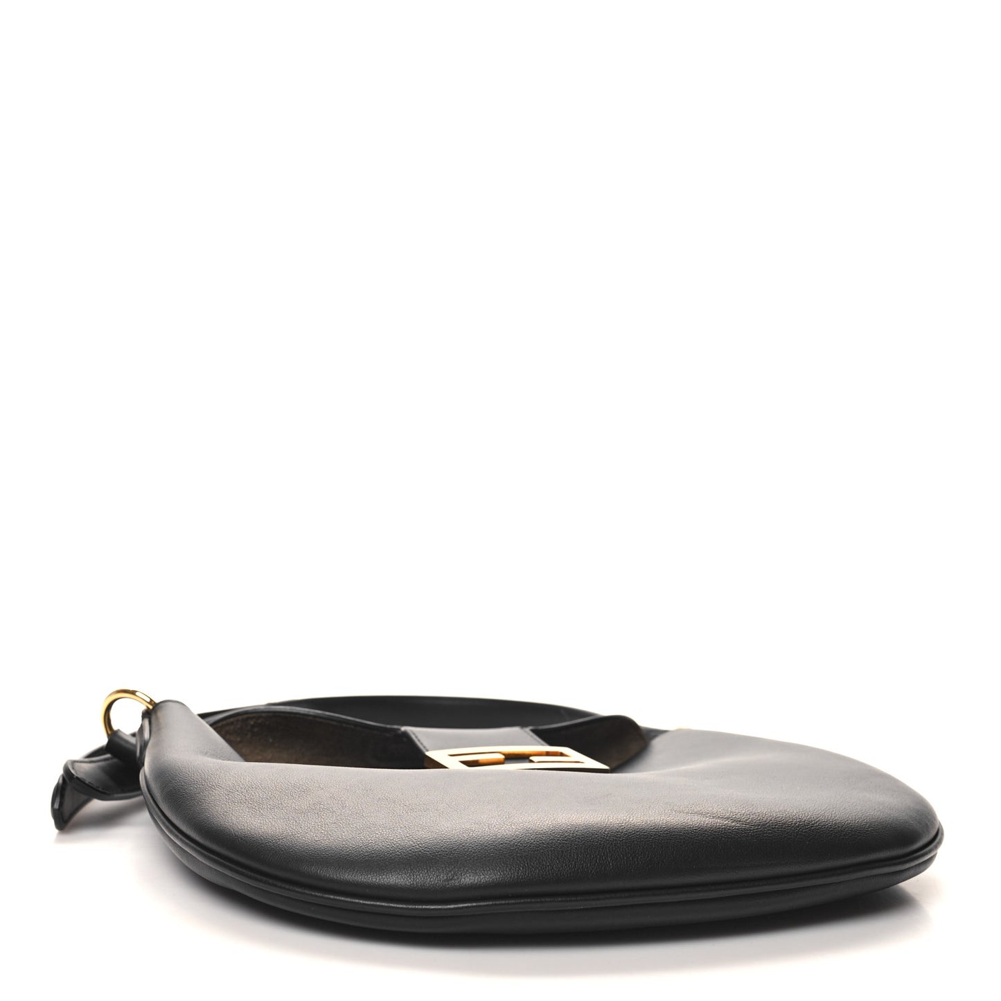 Vitello Grace Suede Small Croissant Hobo Black