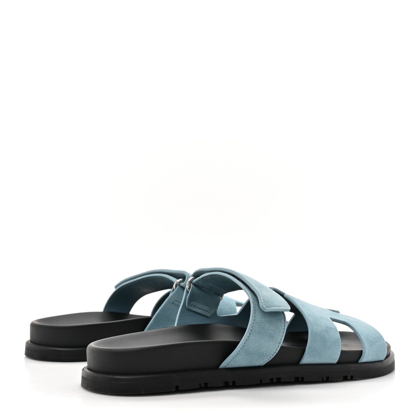 Suede Goatskin Womens Chypre Sandals 40 Bleu Mineral