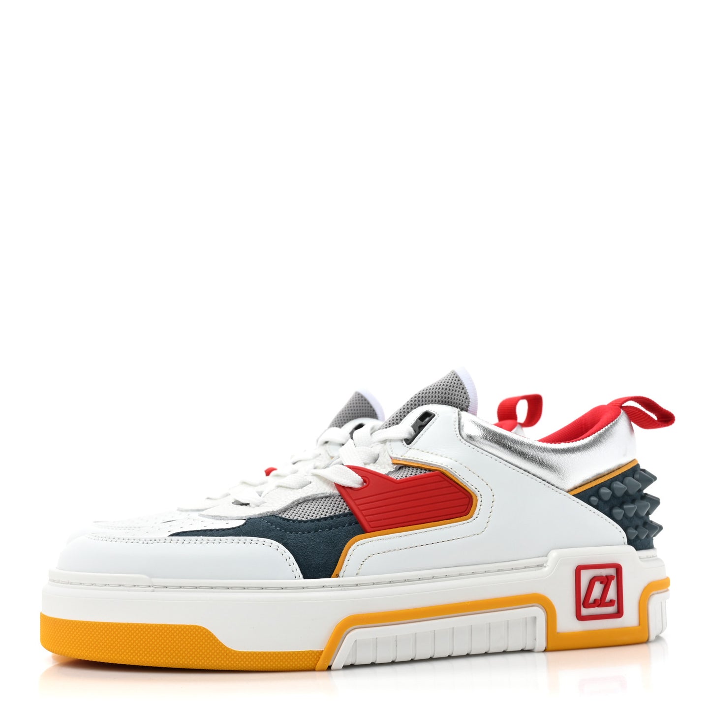 Calfskin Suede Laminated Nappa Spike Mens Astroloubi Low Top Sneakers 43.5 Titan Supernova