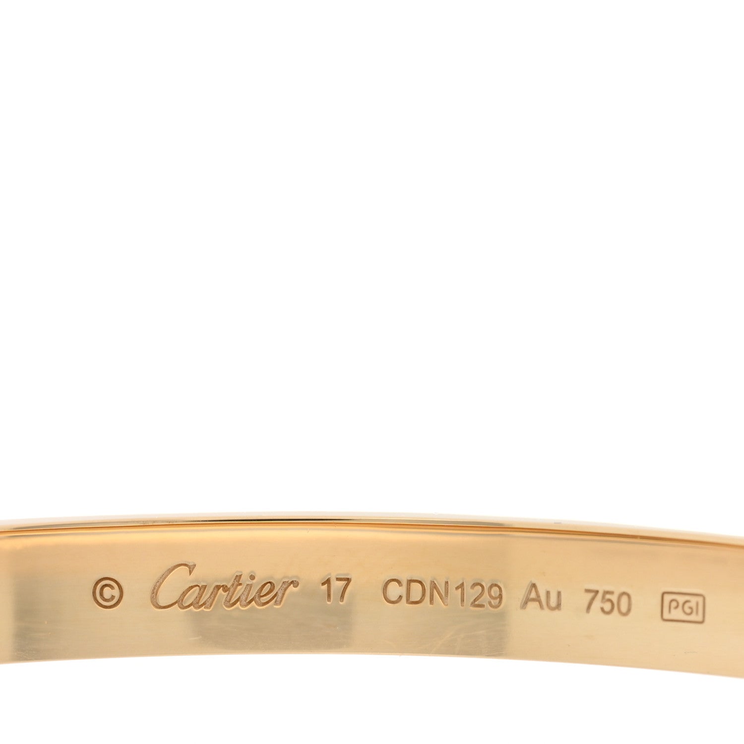 Cartier 18K Yellow Gold LOVE Bracelet 17 3 of 8