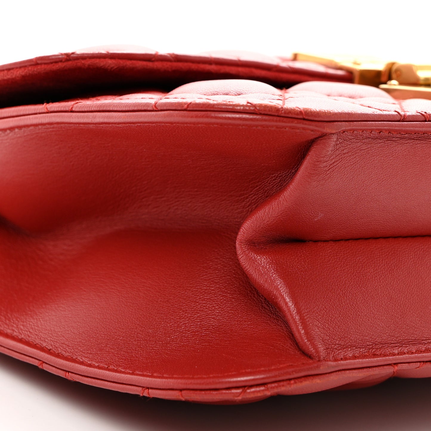 Lambskin Cannage Large Dioraddict Flap Red