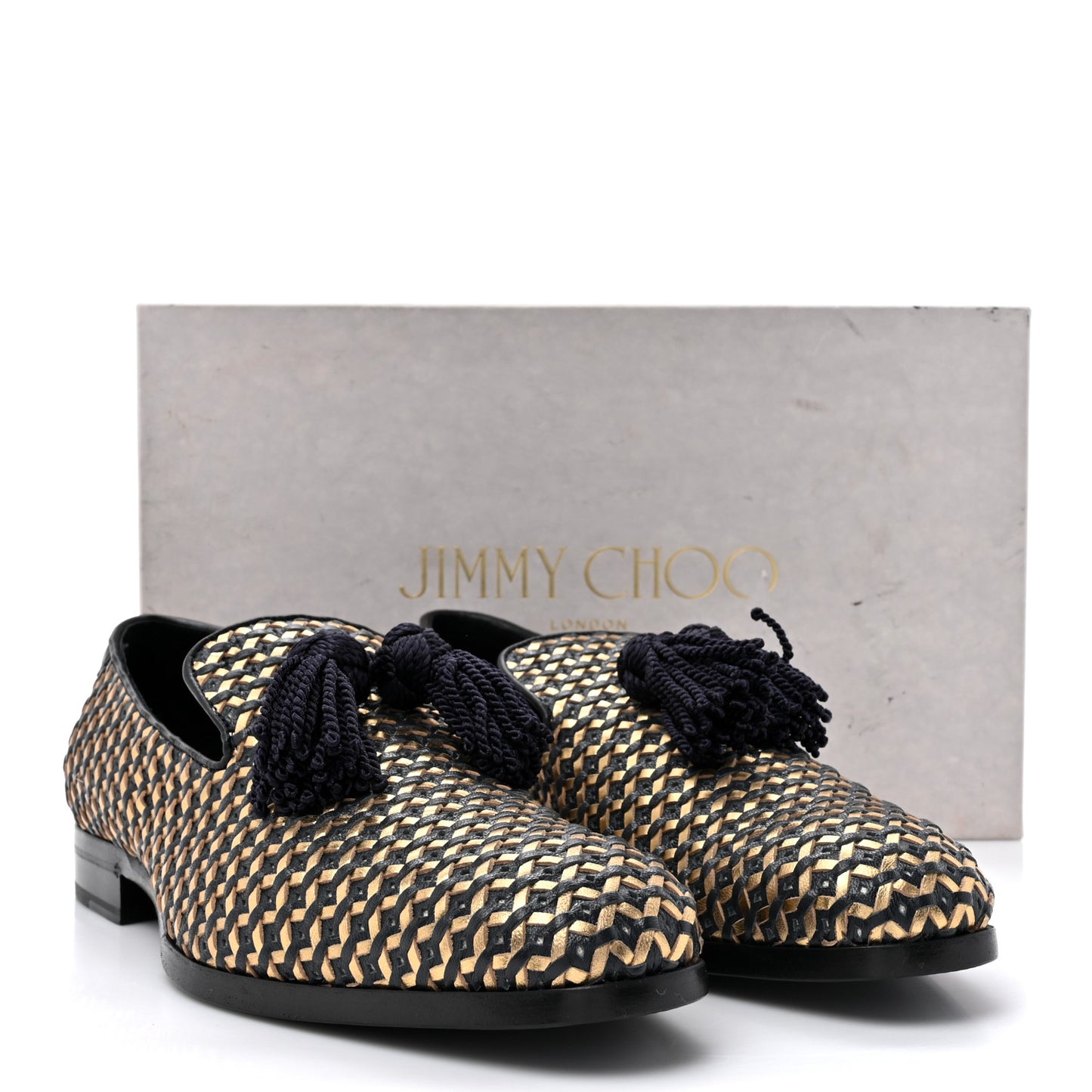 Nappa Womens Mens Foxley Tassel Loafers 44 Official Navy Gold