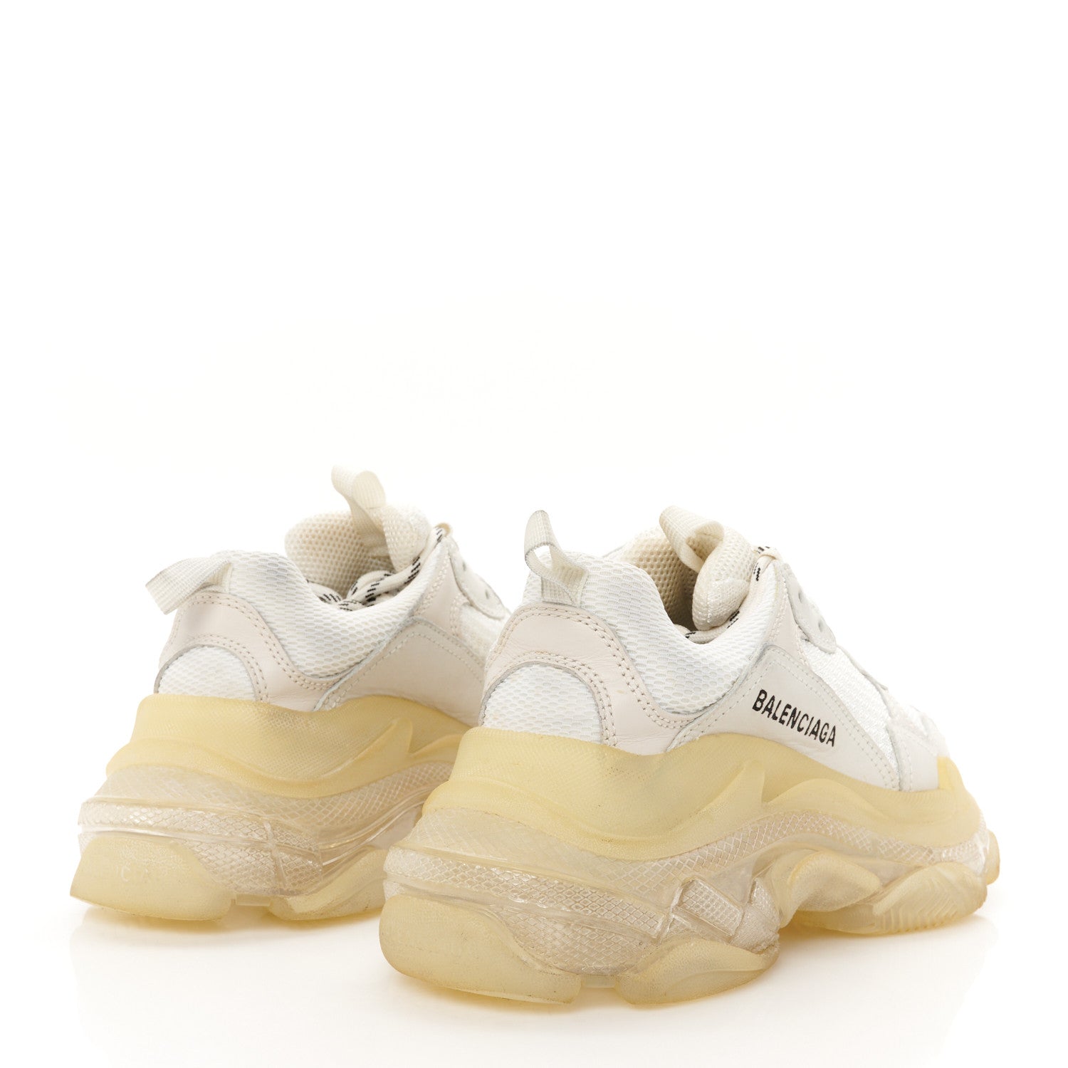 Balenciaga Fabric Mesh Clear Sole Womens Triple S Sneakers 36 White 5 of 9