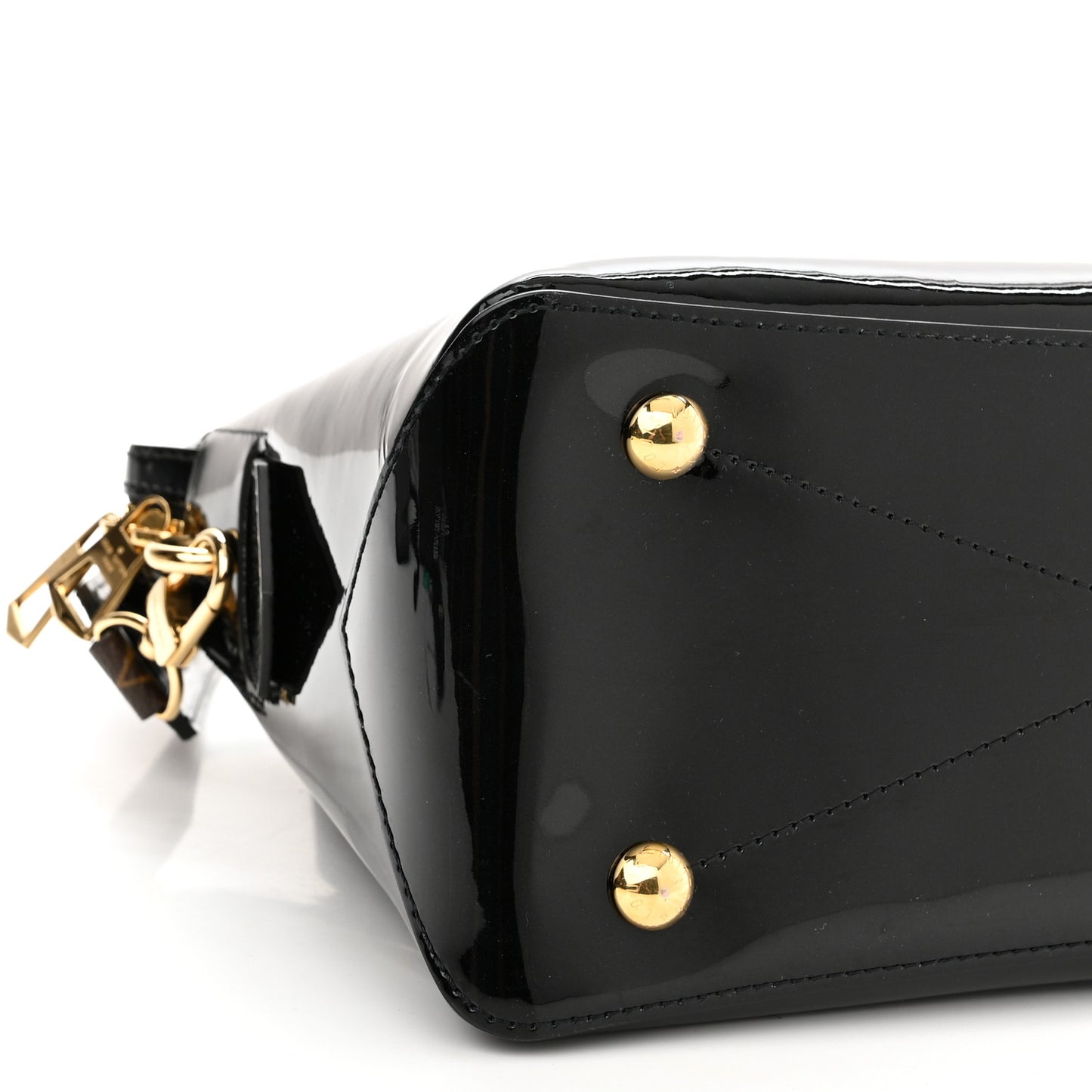 Patent Calfskin Miroir Tote Black