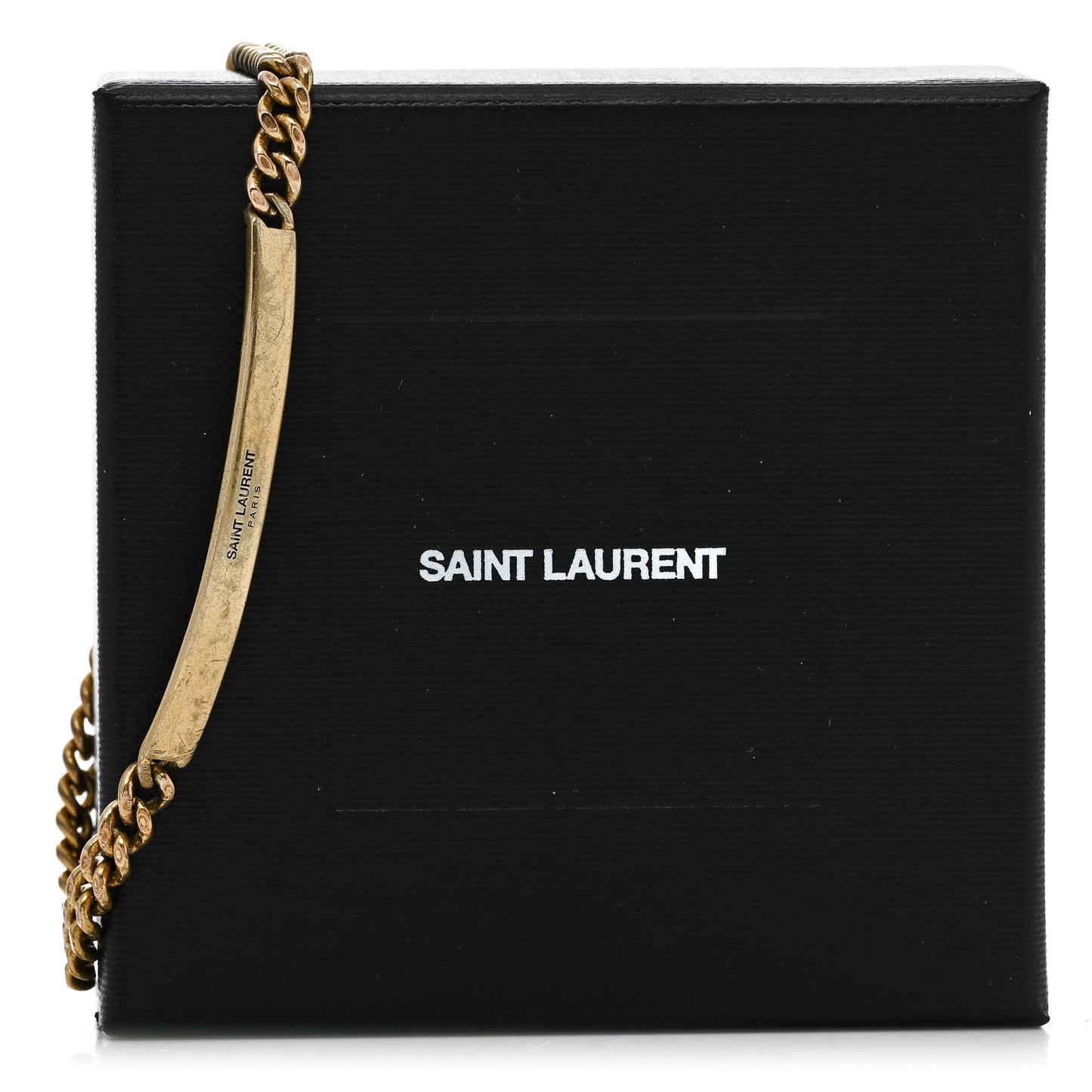 Metal ID Plaque Bracelet L Gold