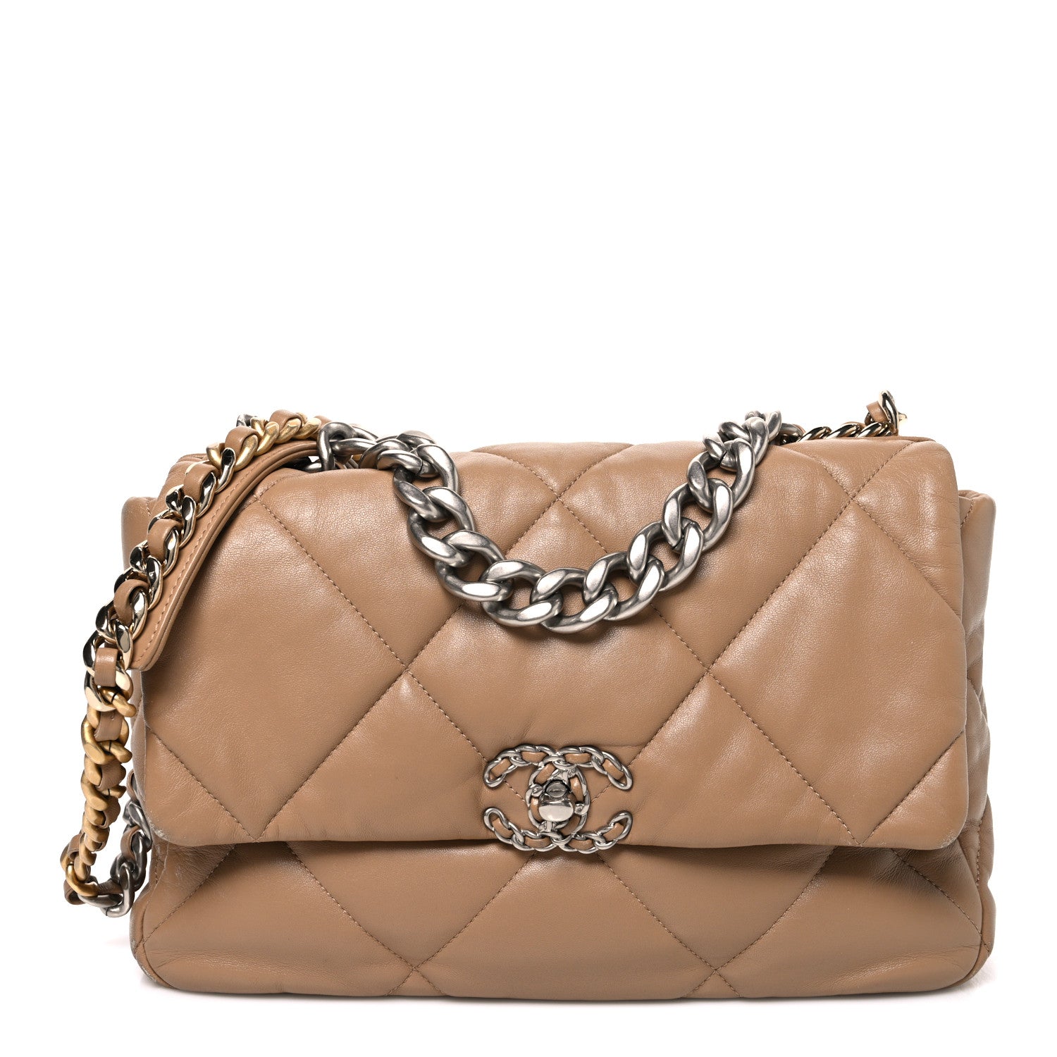 chanel 19 beige large