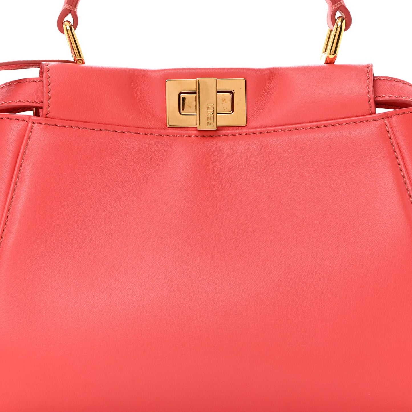 Nappa Stacked Bar Mini Peekaboo Iconic Satchel Lampone
