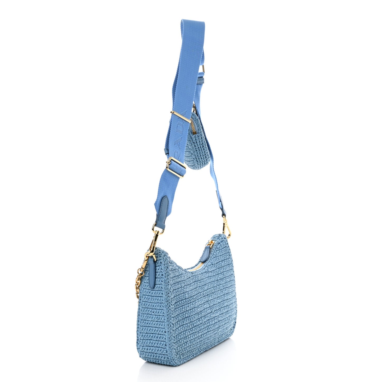 Yarn Raffia Effect Crochet Re-Edition 2005 Shoulder Bag Celeste