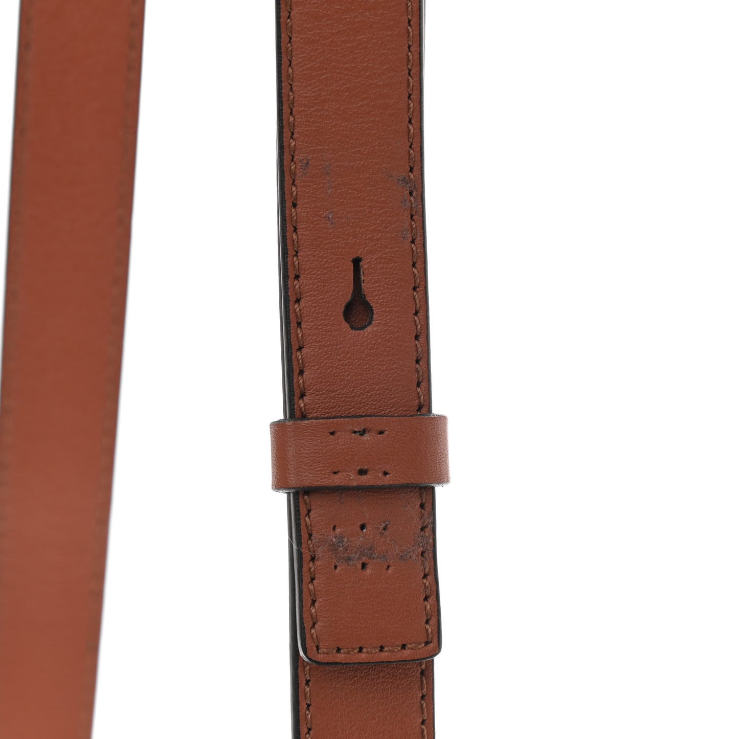 Calfskin Crocodile Embossed Mini C Double Carry Chestnut Brown