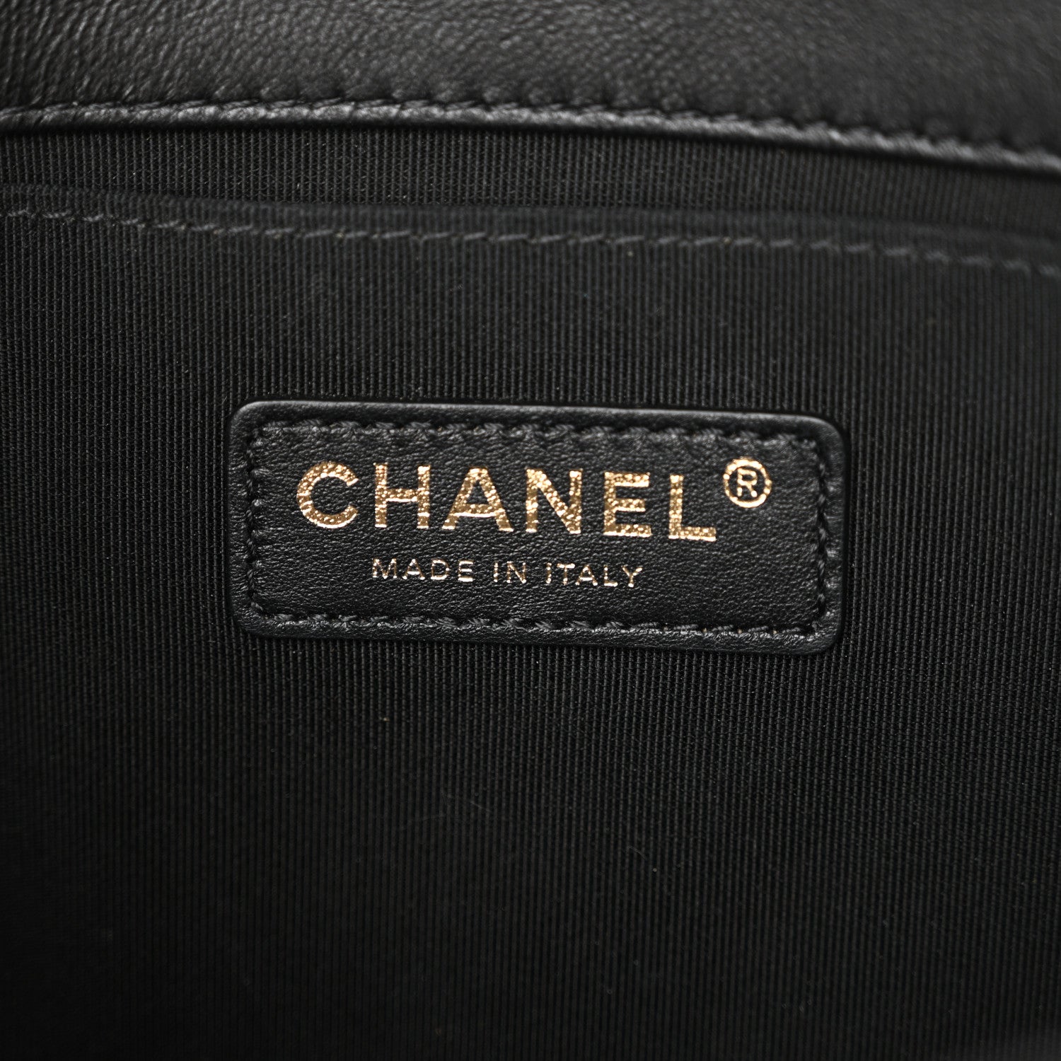 Chanel Lambskin Quilted Crest Embellished Medium Boy Flap Black White Blue 6 of 12