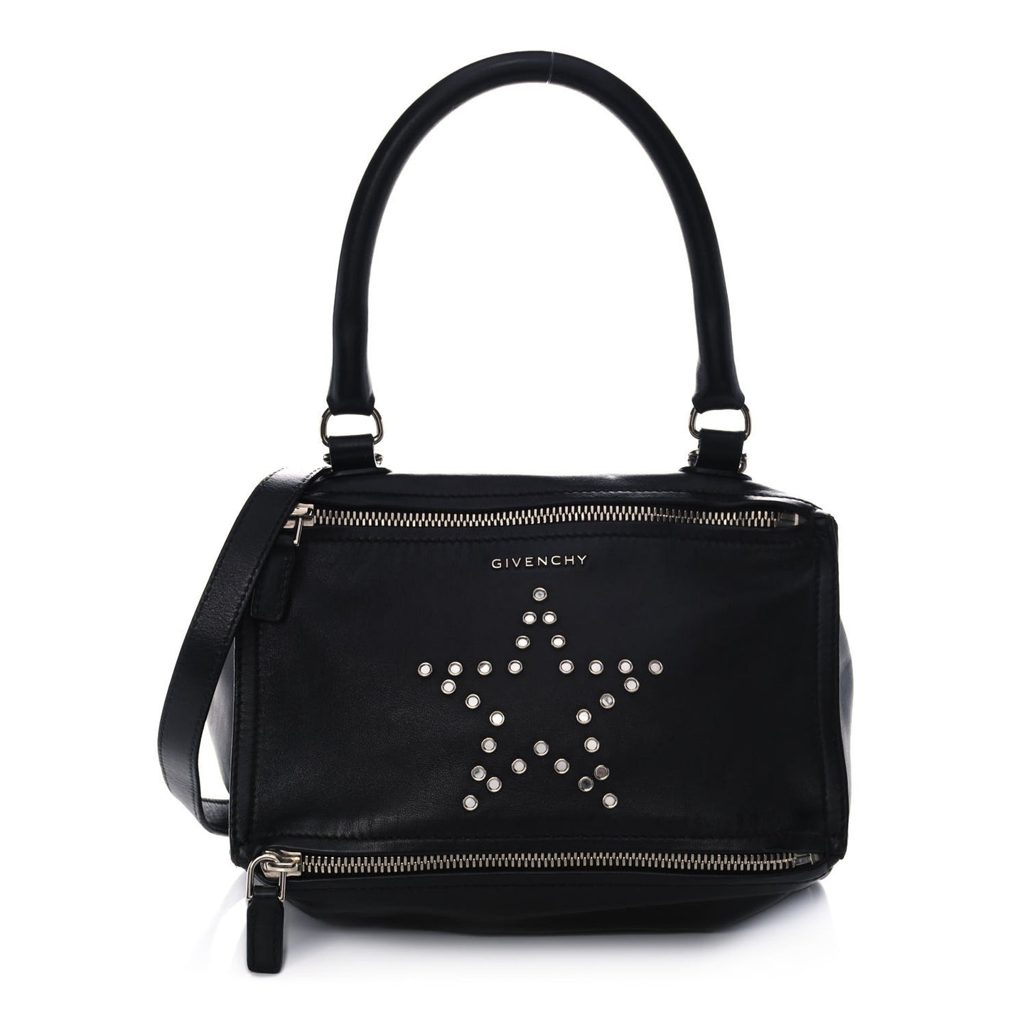 Calfskin Small Studded Star Pandora Black