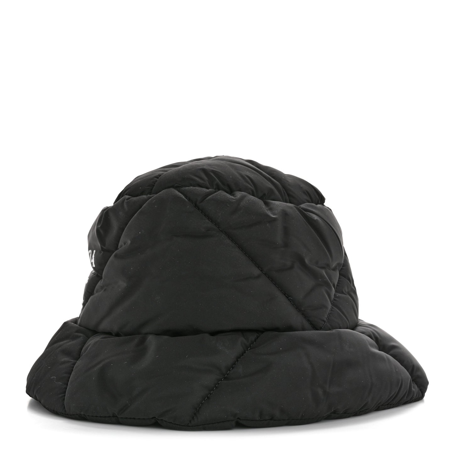 Nylon Triangle Quilted Padded Bucket Hat M Black