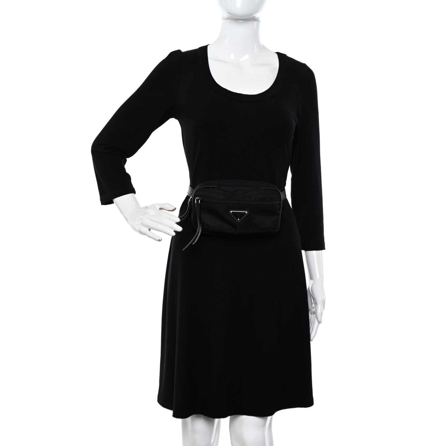 Tessuto Nylon Saffiano Belt Bag Black