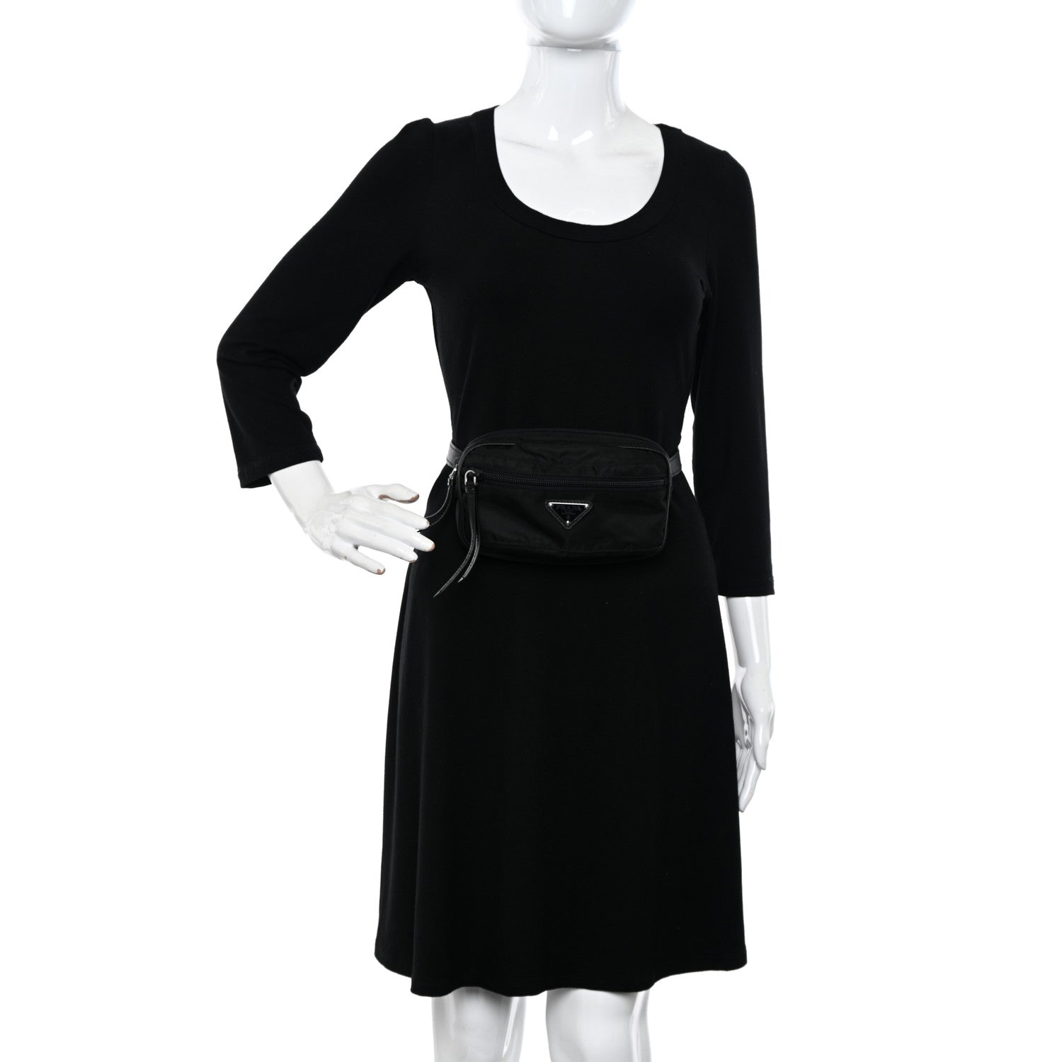 Prada Tessuto Nylon Saffiano Belt Bag Black 2 of 11