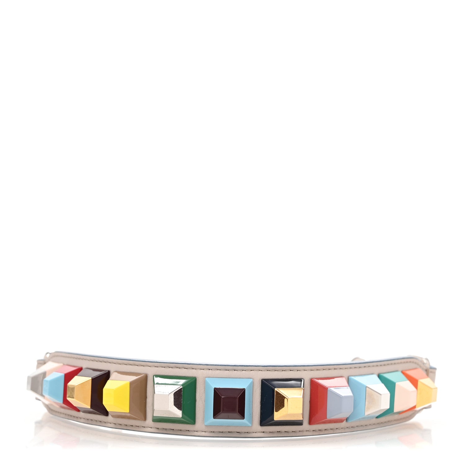 Fendi Vitello Dolce Plexiglass Studded Mini Strap You Grigio  display picture 3