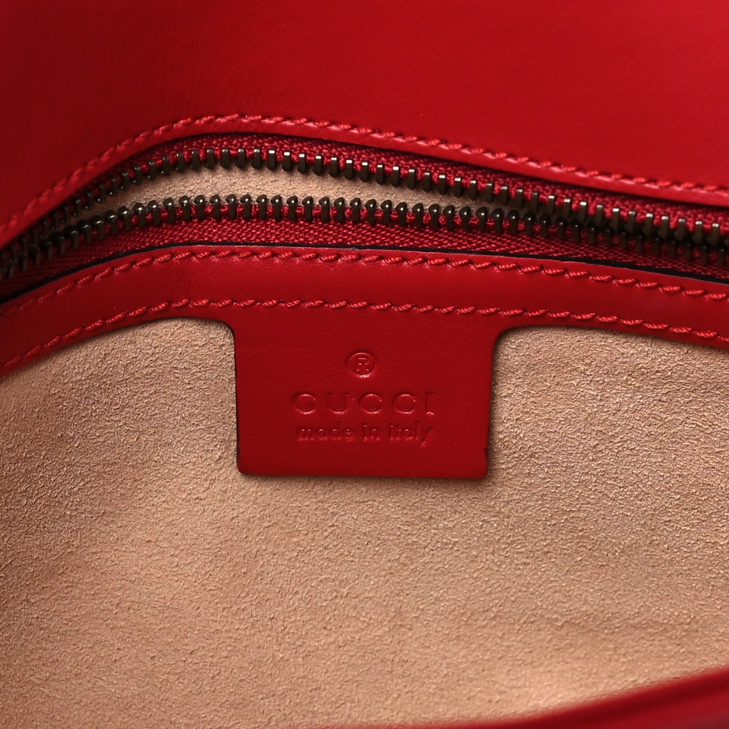 Gucci Calfskin Matelasse Small GG Marmont Shoulder Bag Hibiscus Red 6 of 9
