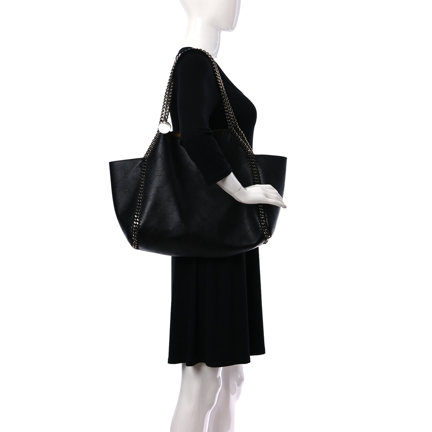 Eco Alter Nappa Perforated Logo Falabella Reversible Tote Black