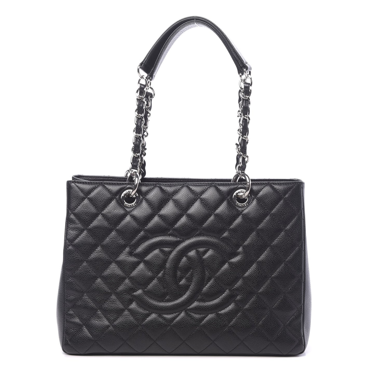Caviar Quilted Grand Shopping Tote GST Black