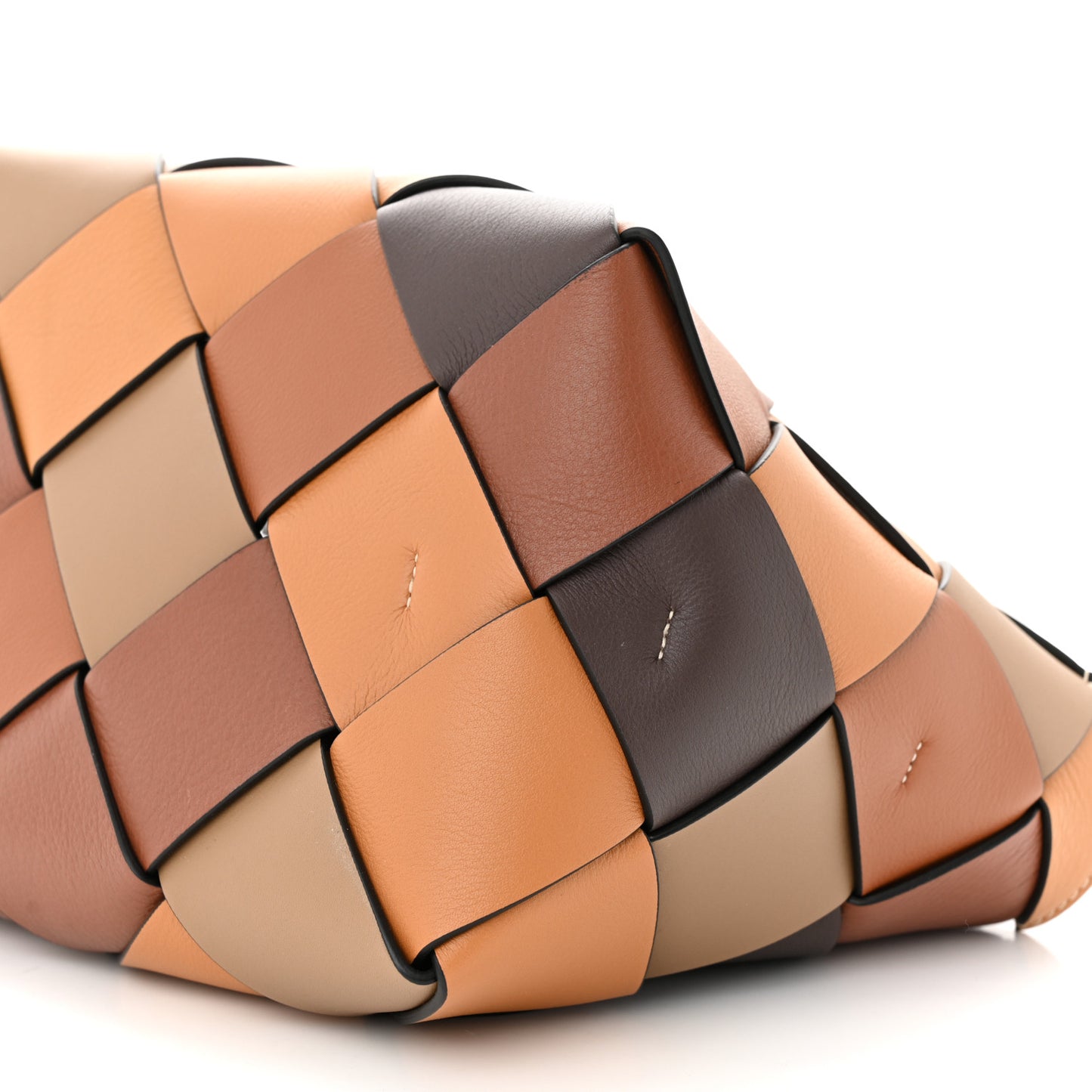 Calfskin Small Woven Basket Surplus Bag Brown