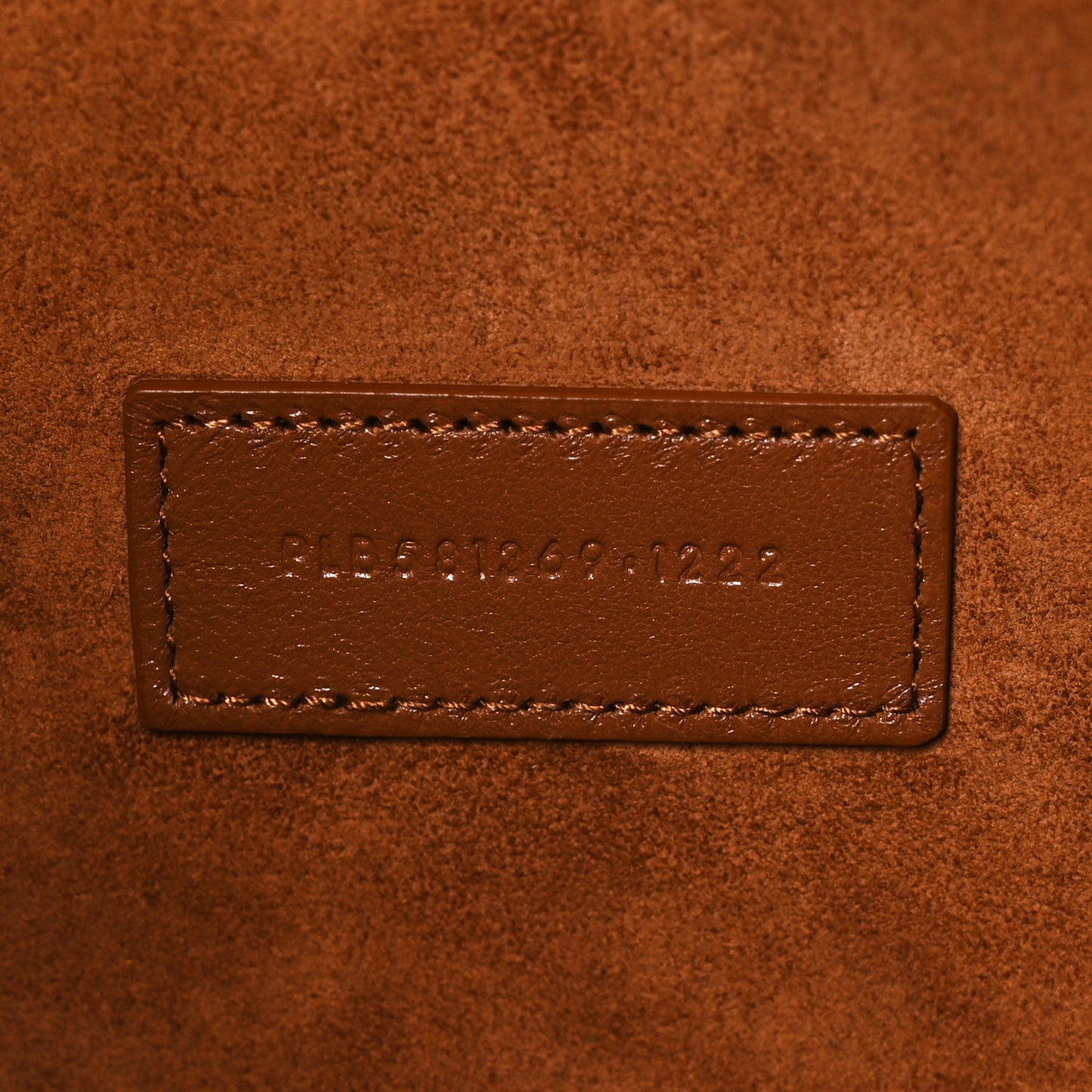 Calfskin Rive Gauche Zipped Pouch Vintage Brown Gold